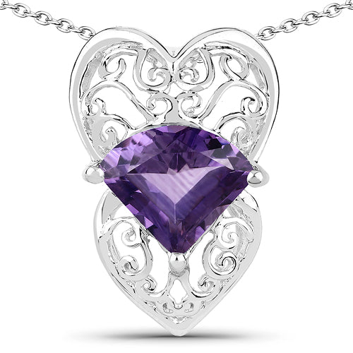 7.80 Carat Genuine Amethyst .925 Sterling Silver Pendant on sale at MyriadMart