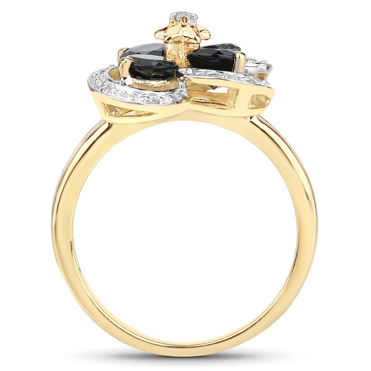 1.76 Carat Genuine London Blue Topaz and White Topaz .925 Sterling Silver Ring on sale at MyriadMart