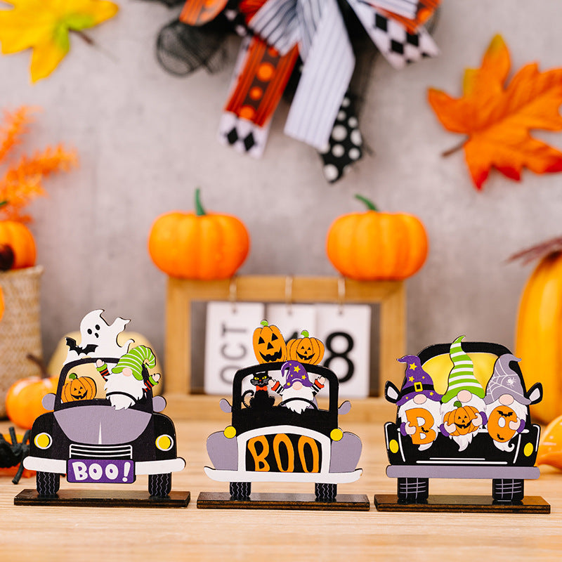 3-Piece Halloween Element Car-Shape Ornaments - MyriadMart