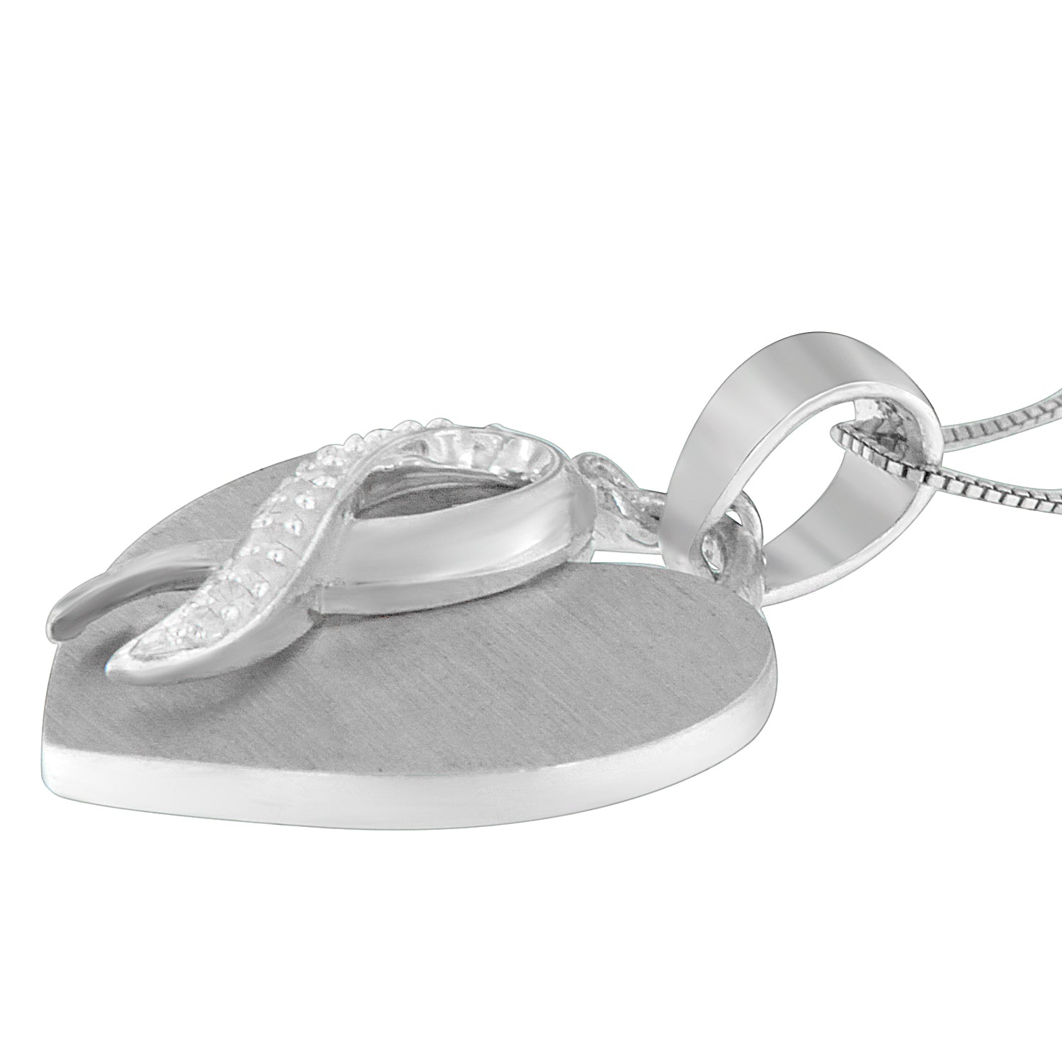 .925 Sterling Silver 1/10 cttw Diamond Heart Pendant Necklace H-I, I1-I2 on sale at MyriadMart