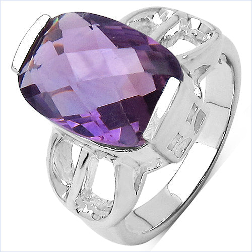 6.50 Carat Genuine Amethyst .925 Sterling Silver Ring on sale at MyriadMart