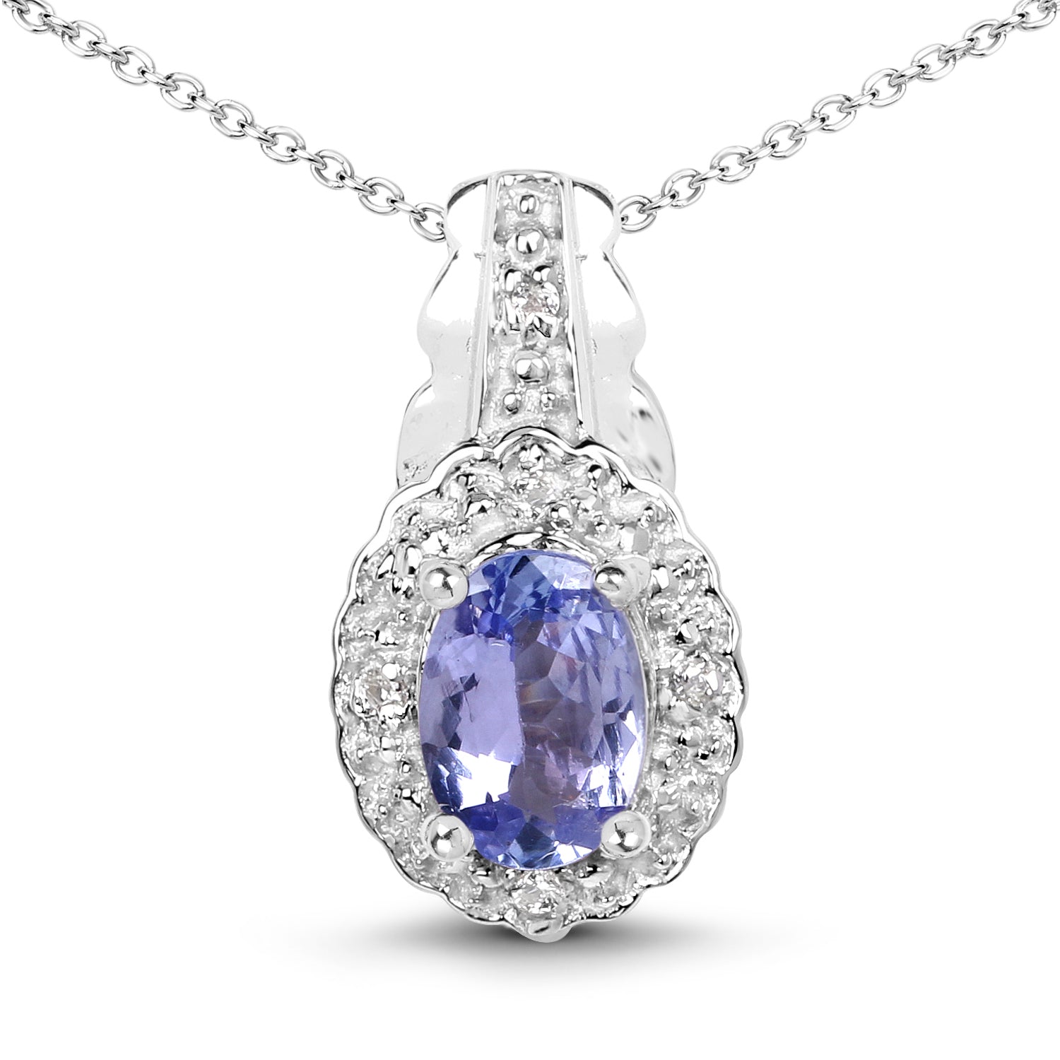2.46 Carat Genuine Tanzanite and White Topaz .925 Sterling Silver 3 Piece Jewelry Set Ring, Earrings, and Pendant w/ Chain on sale at MyriadMart