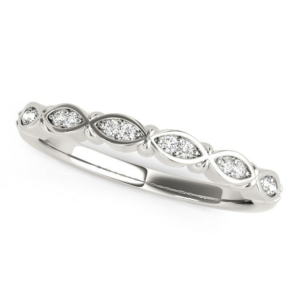 14k White Gold Unique Infinity Design Diamond Wedding Band 1/10 cttw on sale at MyriadMart