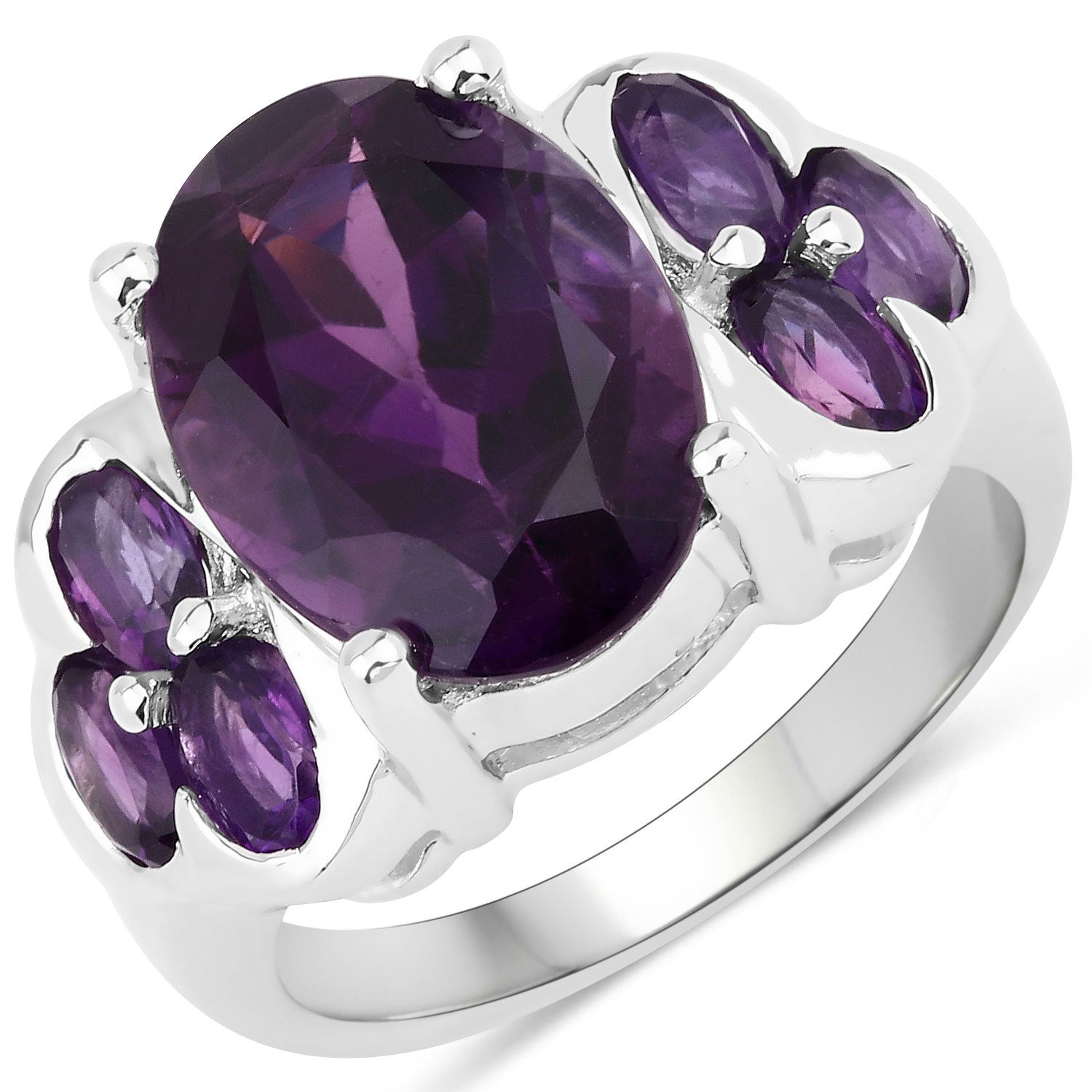 5.98 Carat Genuine Amethyst .925 Sterling Silver Ring on sale at MyriadMart