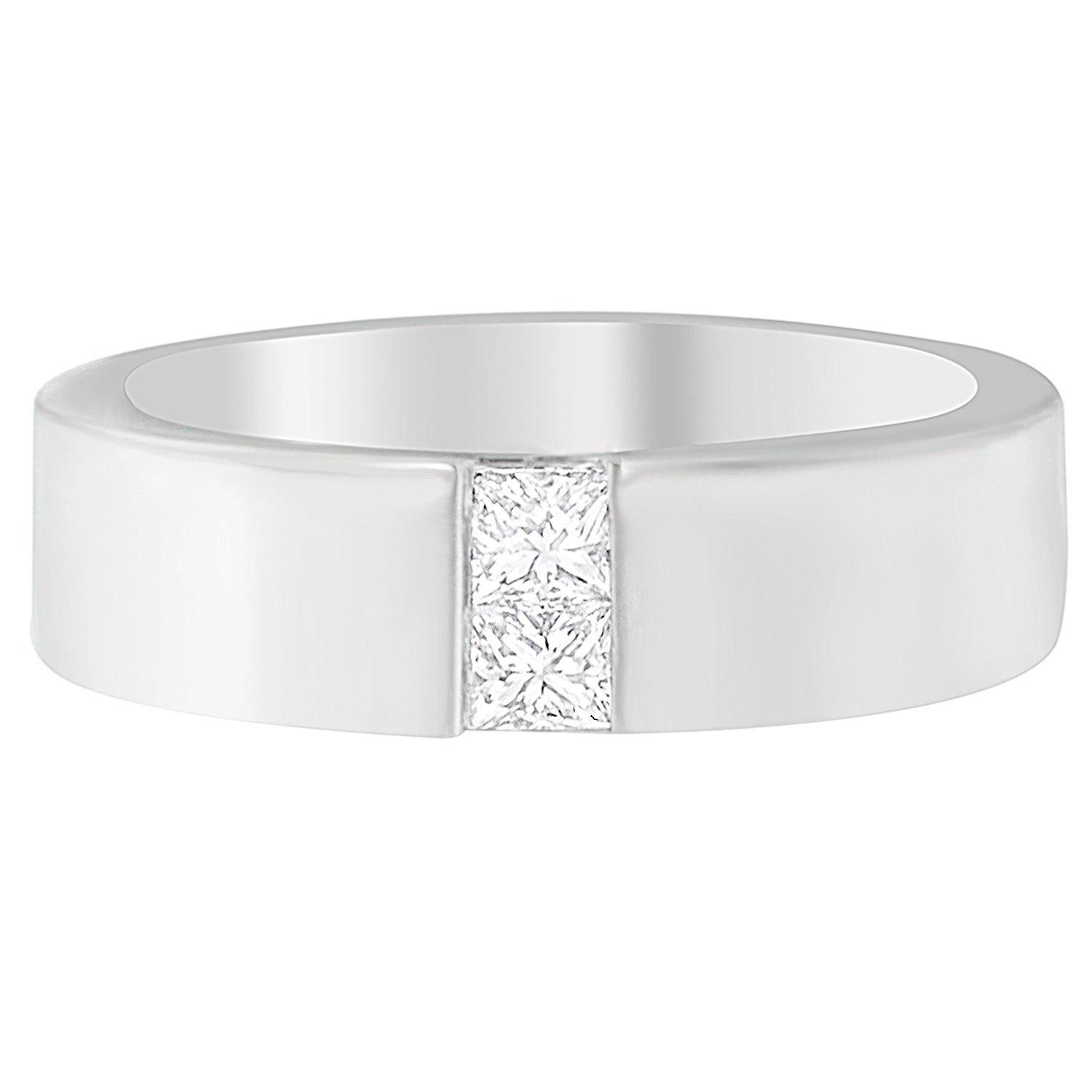 Men's 14K White Gold 1/4 ct.TDW Diamond Channel Band Ring G-H, VS1-VS2 on sale at MyriadMart