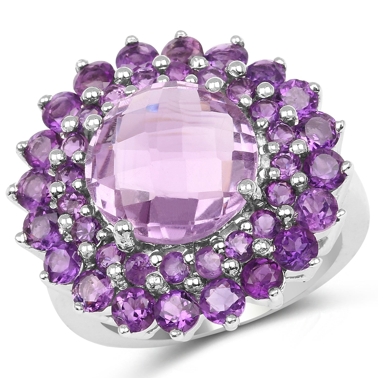 8.02 Carat Genuine Amethyst .925 Sterling Silver Ring on sale at MyriadMart