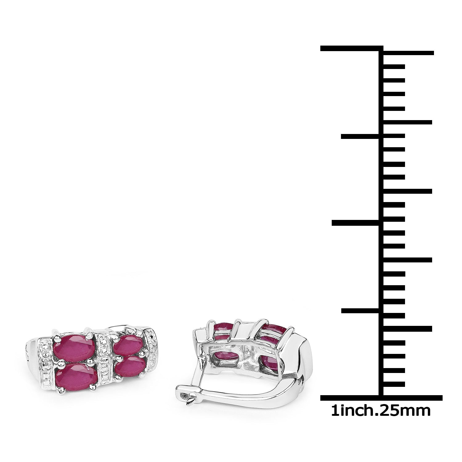 3.20 Carat Glass Filled Ruby .925 Sterling Silver Earrings on sale at MyriadMart