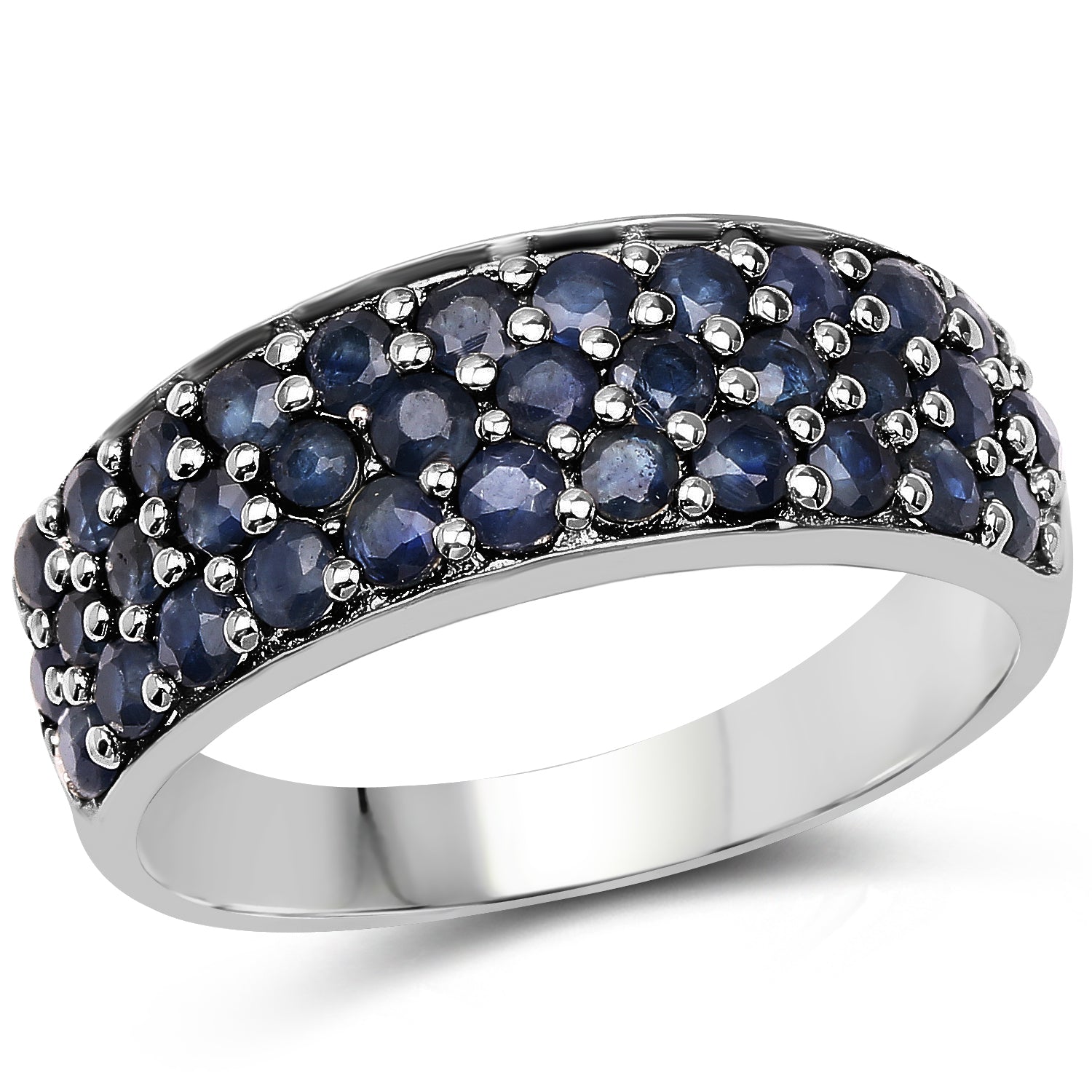 1.70 Carat Genuine Blue Sapphire .925 Sterling Silver Ring on sale at MyriadMart