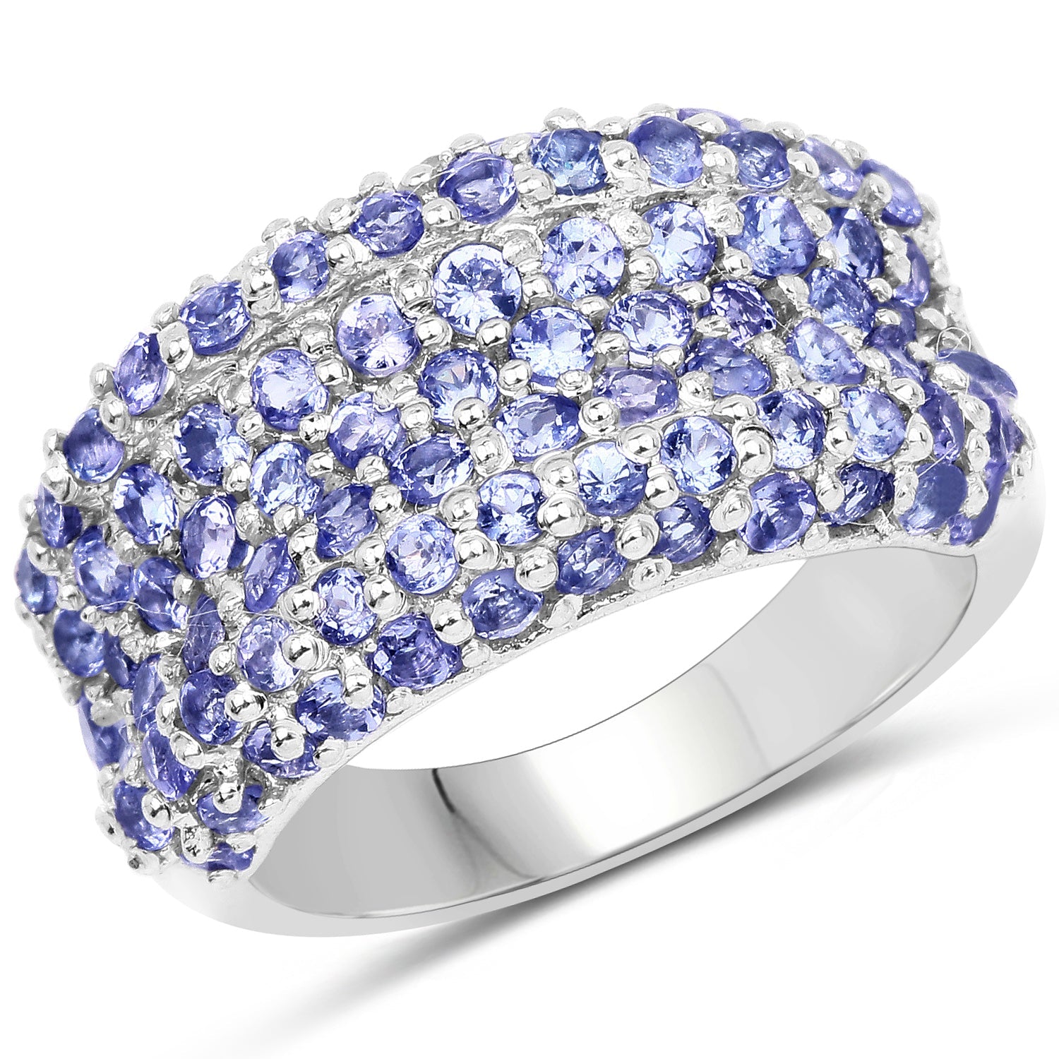 2.47 Carat Genuine Tanzanite .925 Sterling Silver Ring on sale at MyriadMart