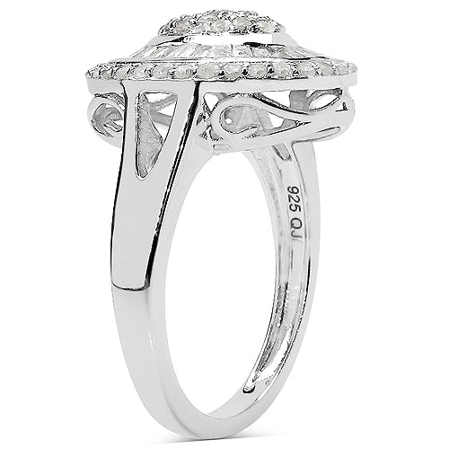 1.08 Carat Genuine White Diamond .925 Sterling Silver Ring on sale at MyriadMart