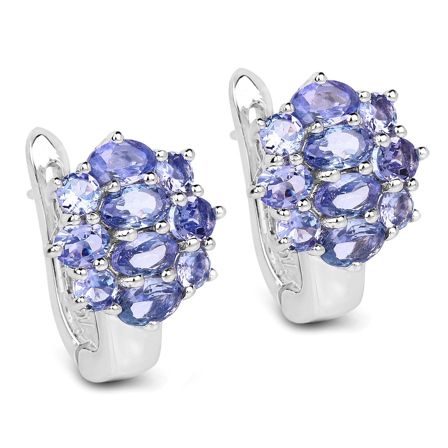 3.48 Carat Genuine Tanzanite .925 Sterling Silver Earrings on sale at MyriadMart