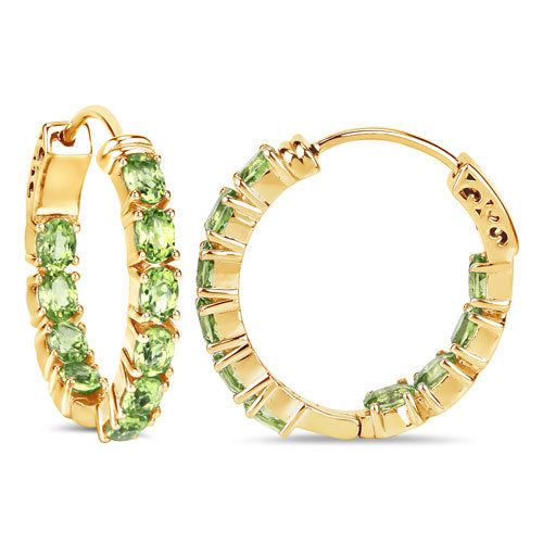 3.40 Carat Genuine Peridot .925 Sterling Silver Earrings on sale at MyriadMart