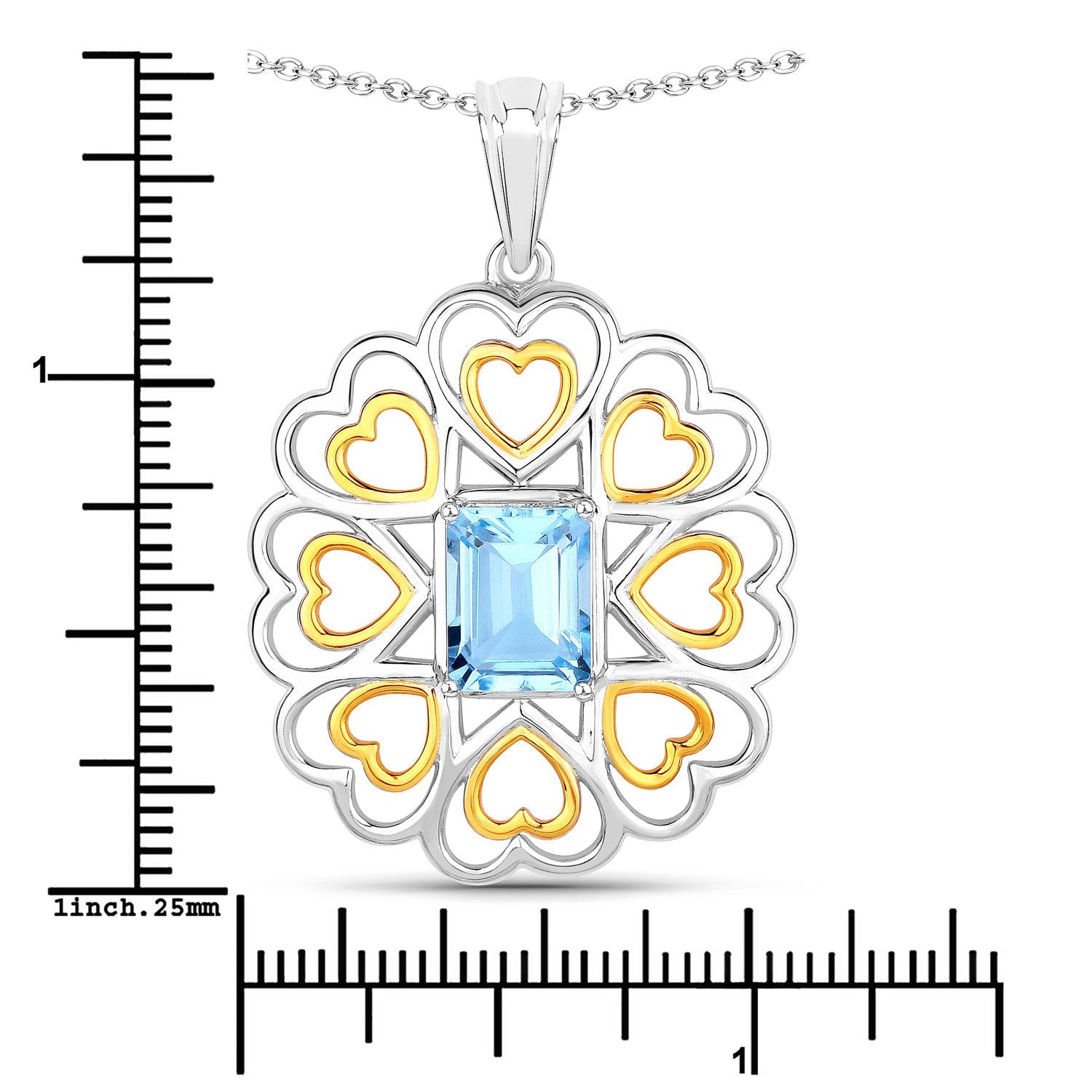 2.60 Carat Genuine Blue Topaz .925 Sterling Silver Pendant on sale at MyriadMart