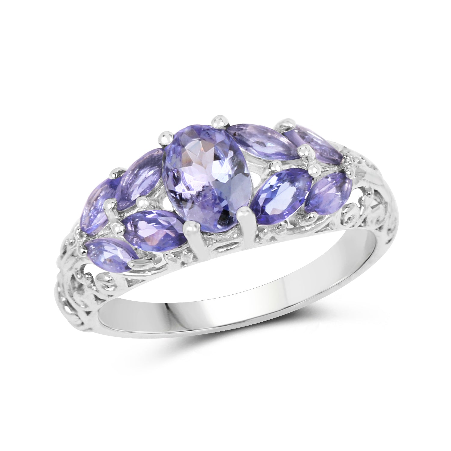 1.63 Carat Genuine Tanzanite .925 Sterling Silver Ring on sale at MyriadMart
