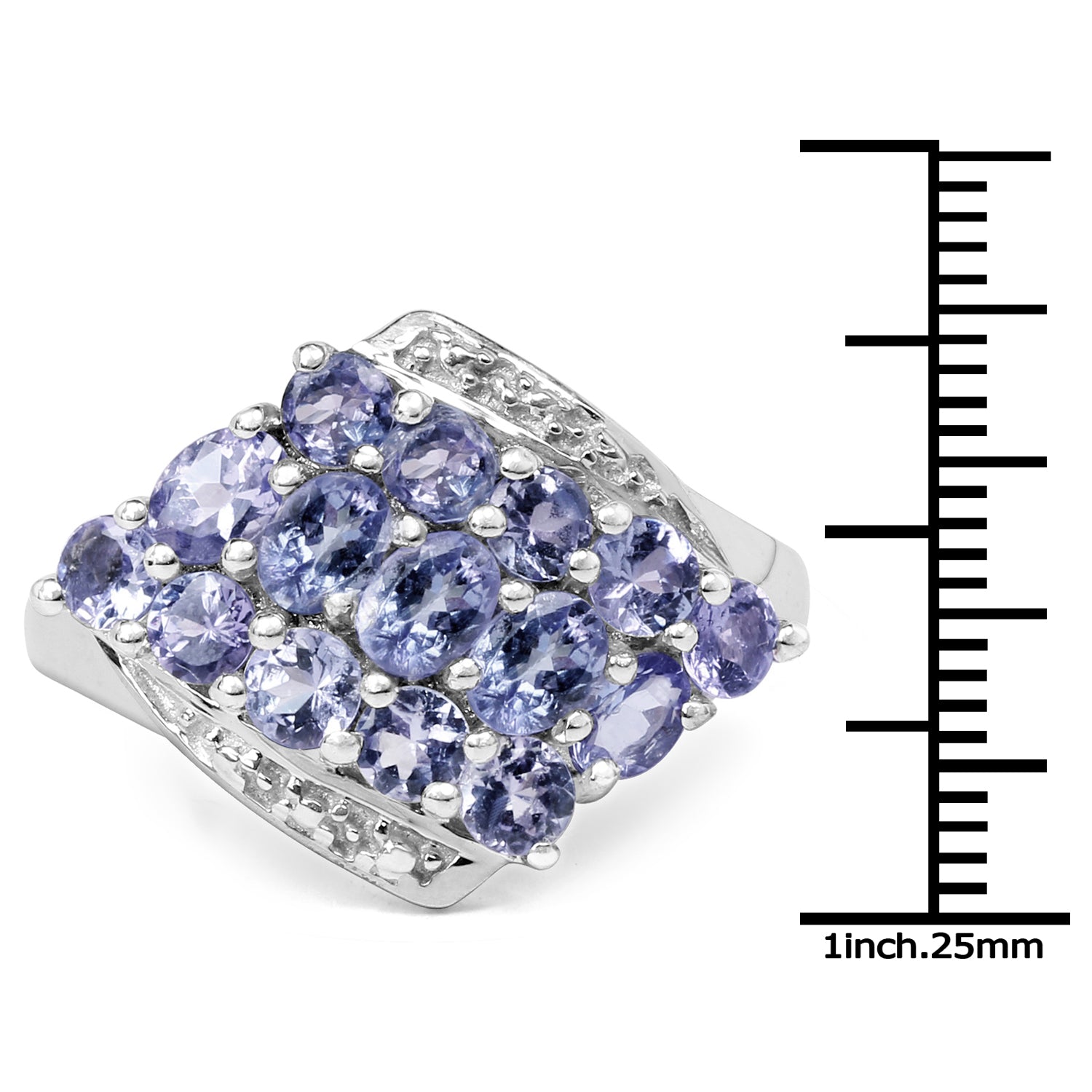 1.85 Carat Genuine Tanzanite .925 Sterling Silver Ring on sale at MyriadMart