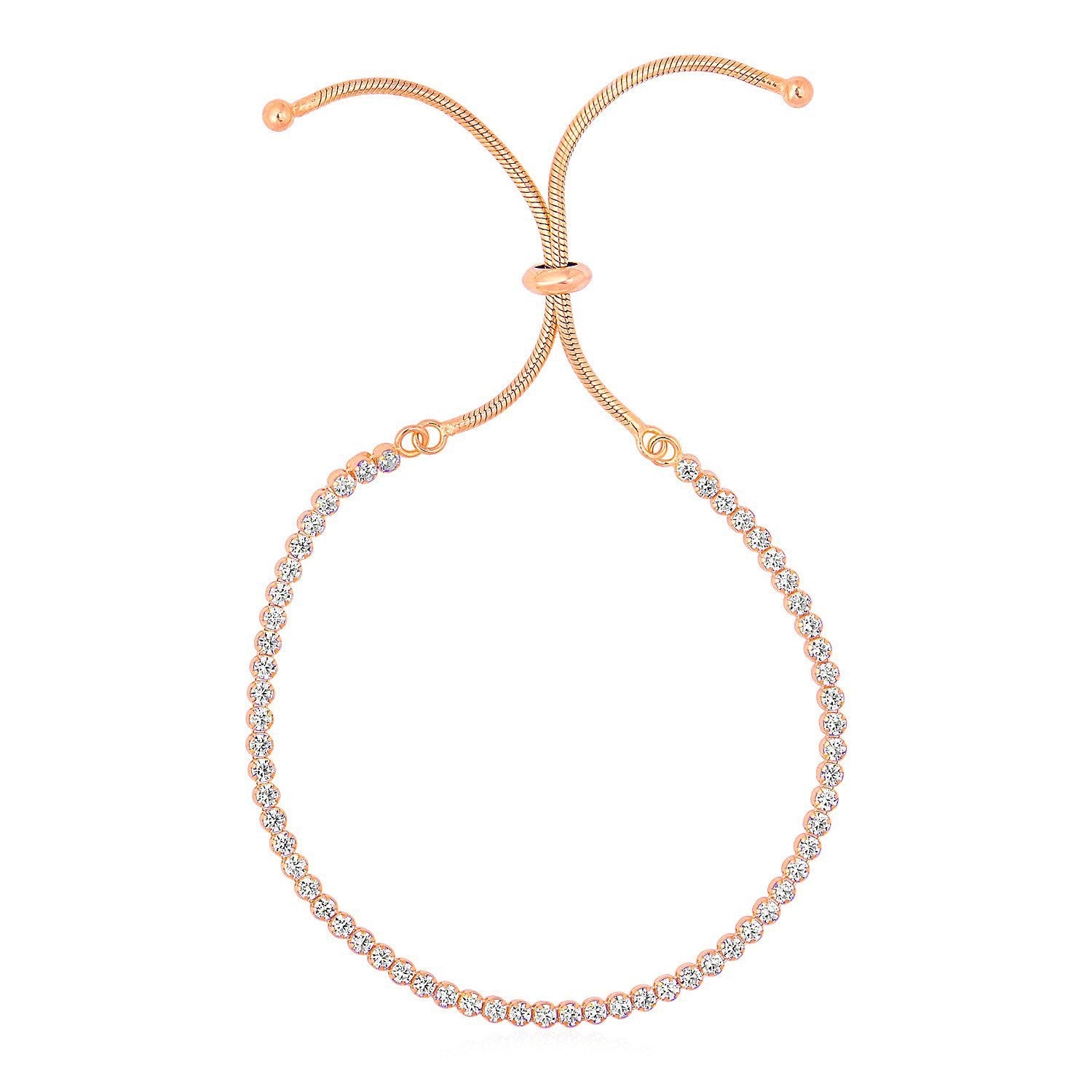 Adjustable Tennis Style Bracelet with Cubic Zirconia in Sterling Silver on sale at MyriadMart