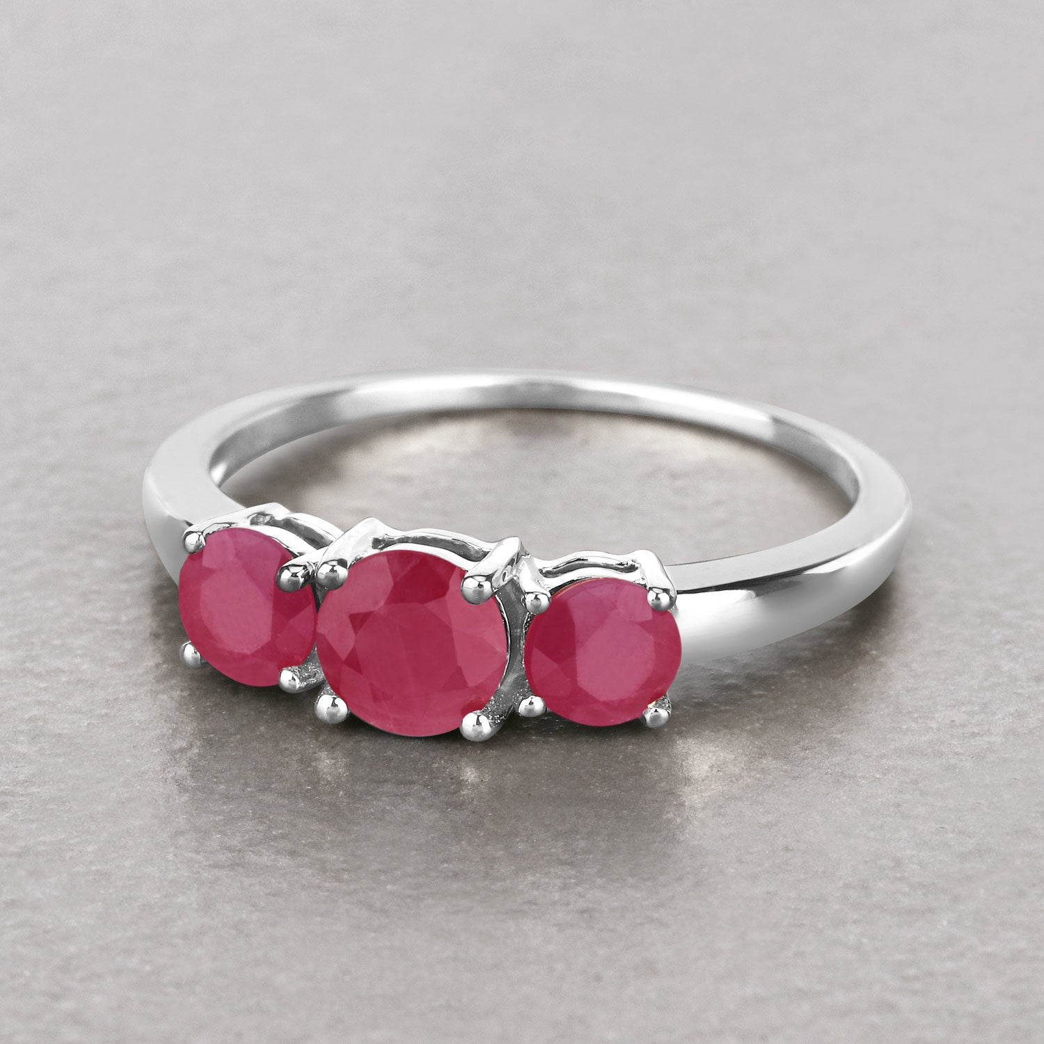 1.15 Carat Genuine Ruby 14K White Gold Ring on sale at MyriadMart