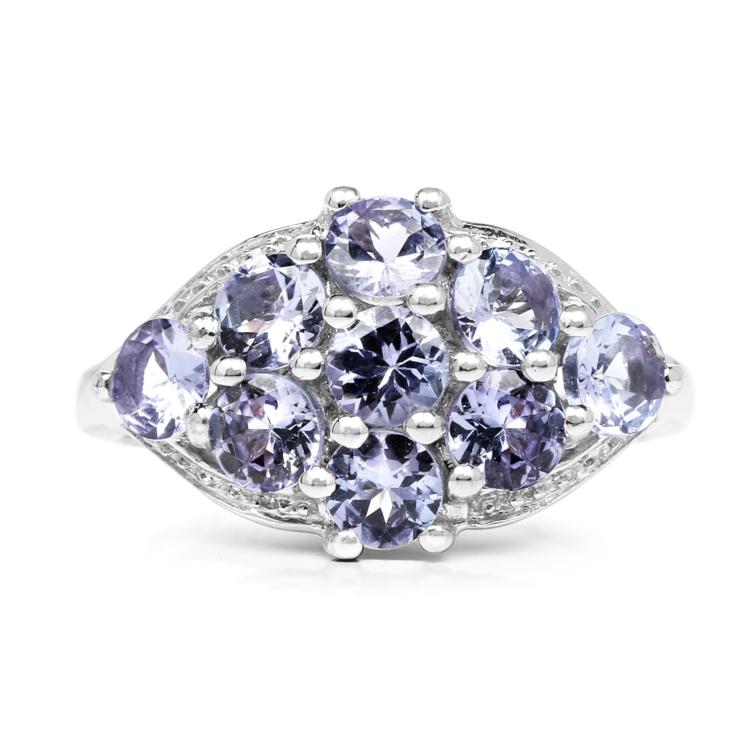 2.07 Carat Genuine Tanzanite .925 Sterling Silver Ring on sale at MyriadMart