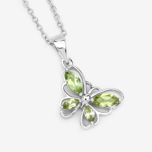 0.64 Carat Genuine Peridot .925 Sterling Silver Pendant on sale at MyriadMart