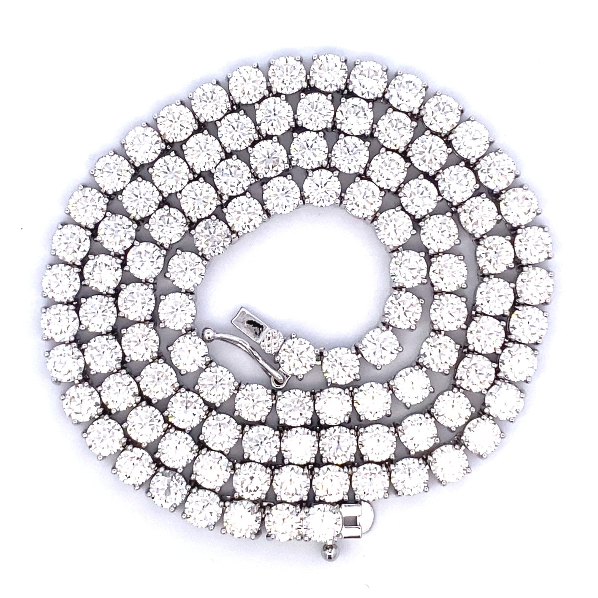 45.00ct Moissanite Tennis Necklace Sterling Silver on sale at MyriadMart