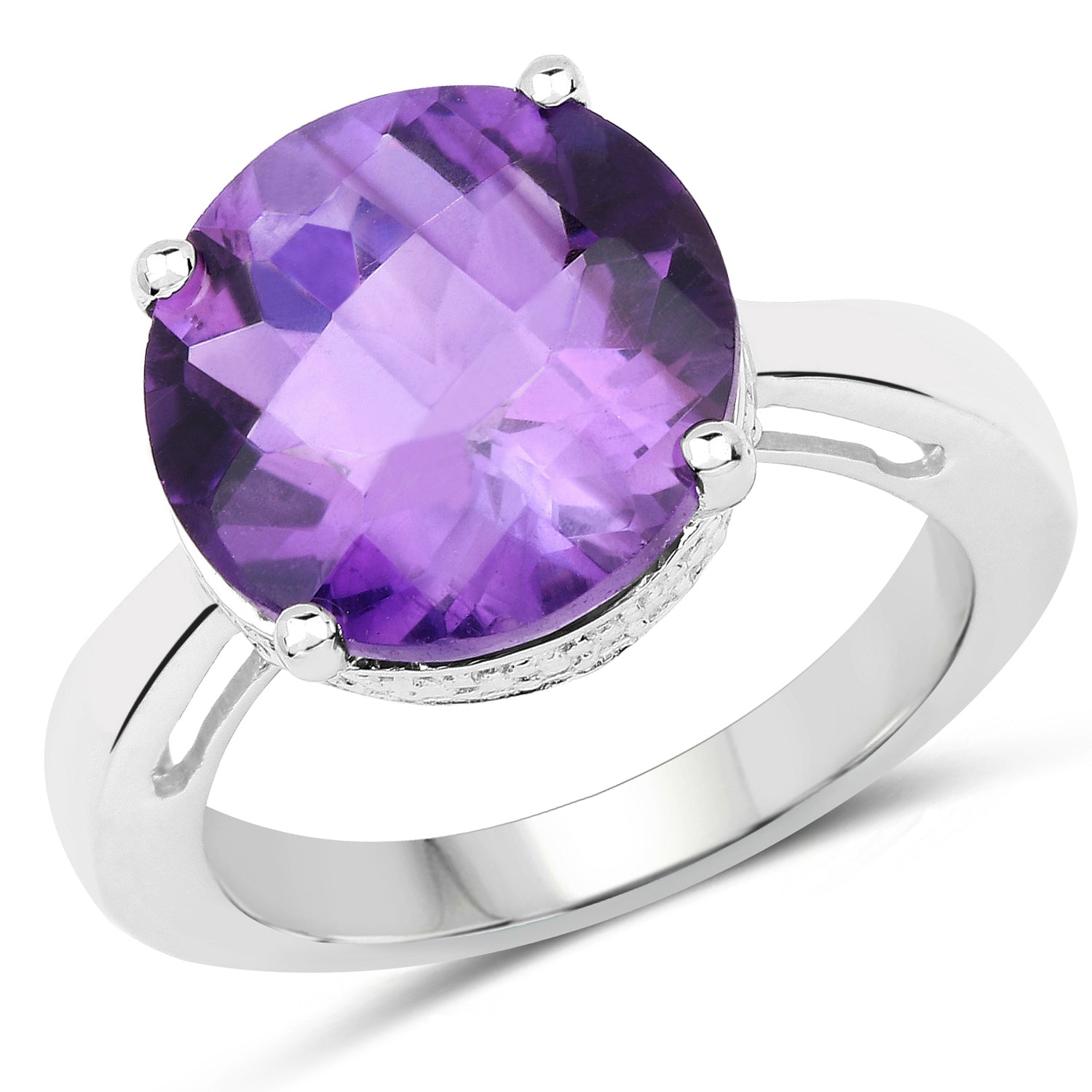 5.60 Carat Genuine Amethyst .925 Sterling Silver Ring on sale at MyriadMart