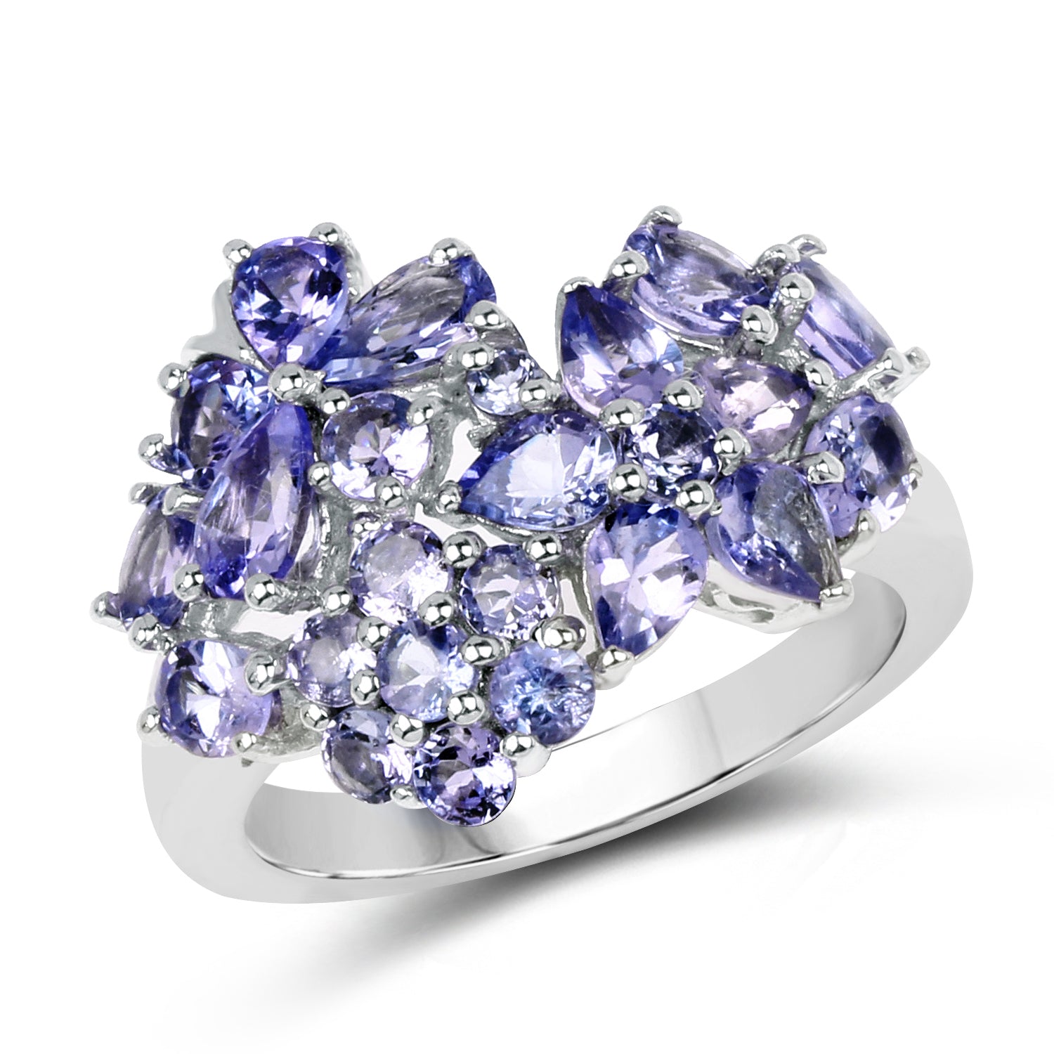 2.88 Carat Genuine Tanzanite .925 Sterling Silver Ring on sale at MyriadMart