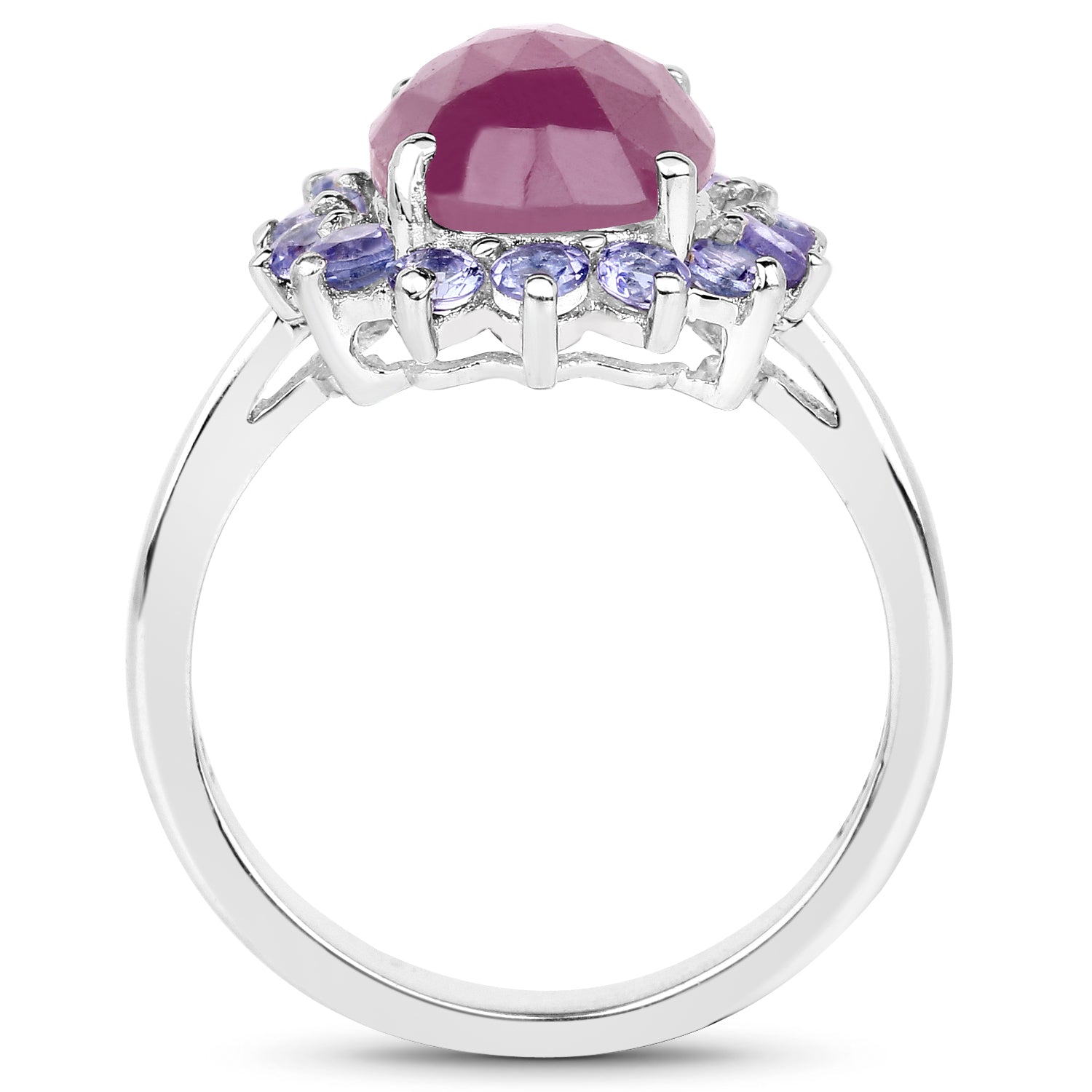 5.53 Carat Genuine Pink Sapphire & Tanzanite .925 Sterling Silver Ring on sale at MyriadMart