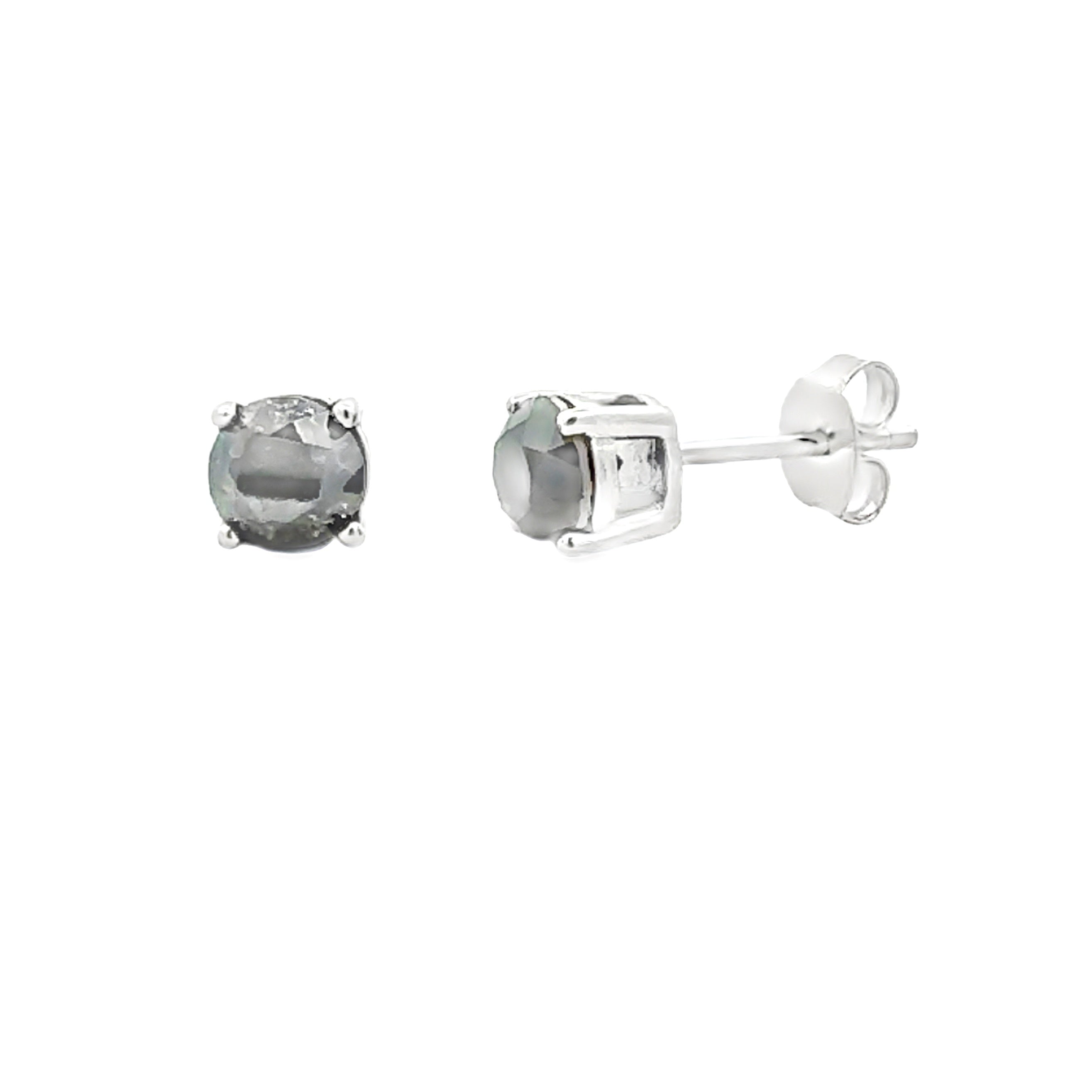 1.50ct Black Diamond Stud Earrings Sterling Silver on sale at MyriadMart