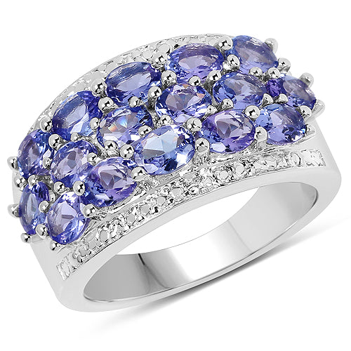 2.72 Carat Genuine Tanzanite .925 Sterling Silver Ring on sale at MyriadMart