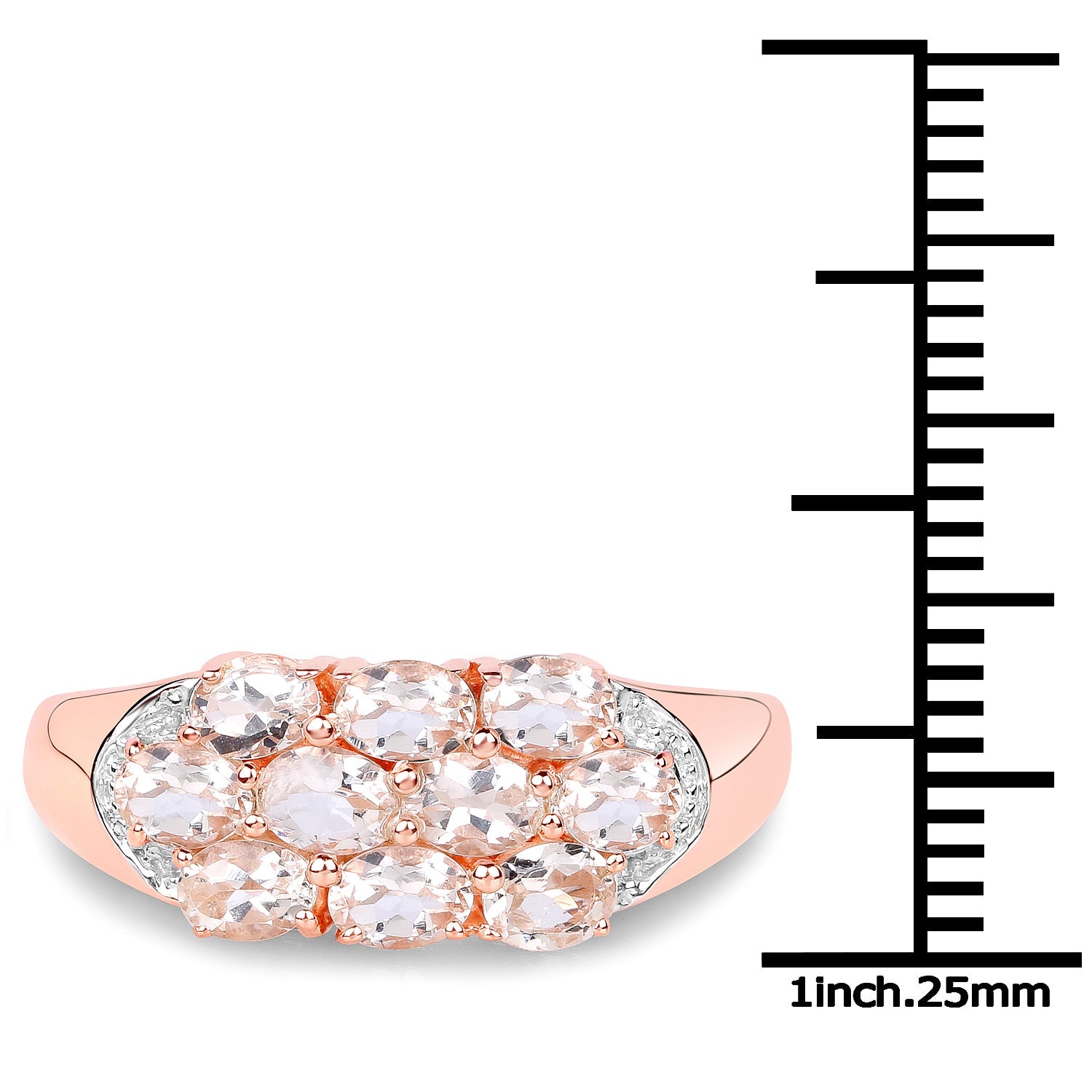 1.50 Carat Genuine Morganite .925 Sterling Silver Ring on sale at MyriadMart