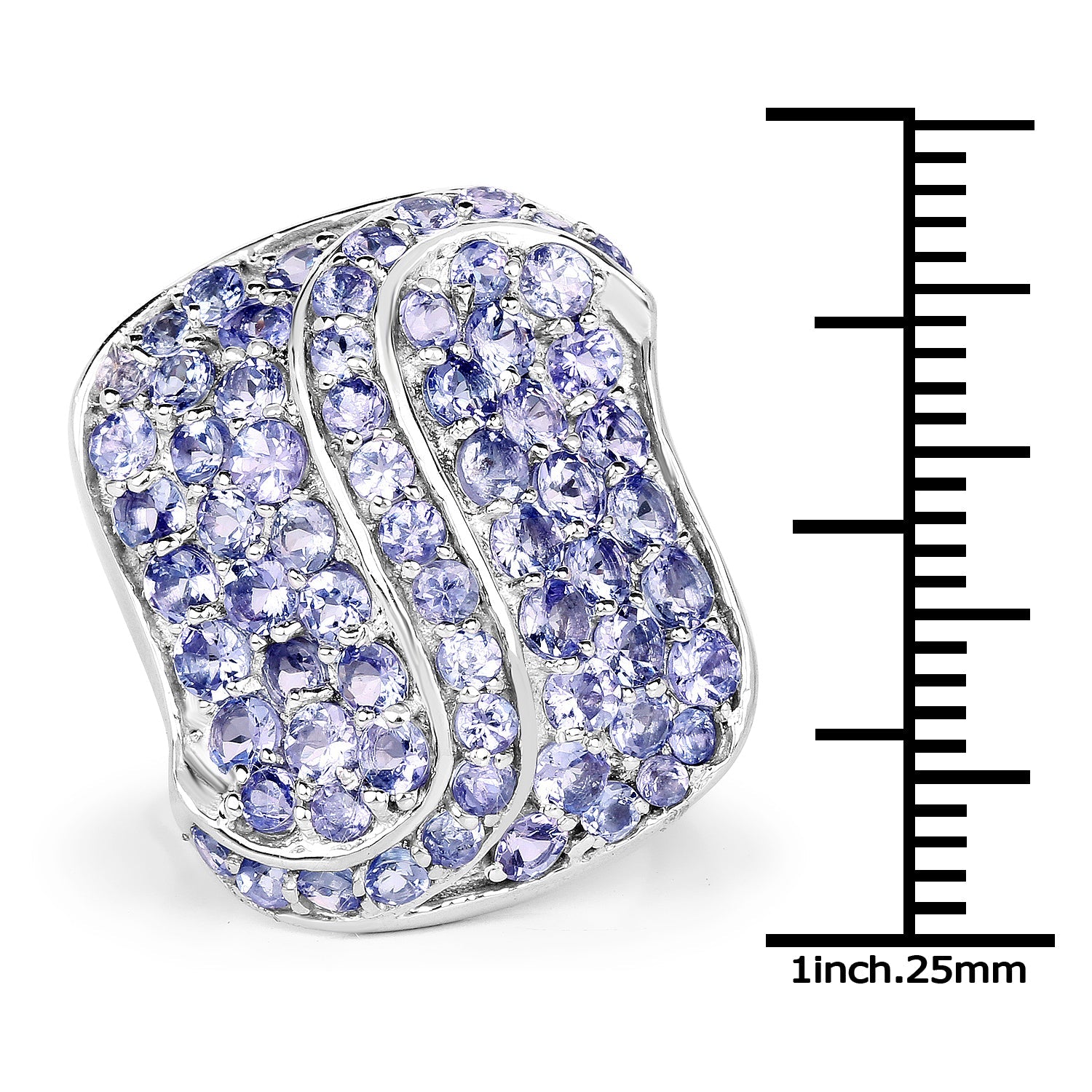 3.65 Carat Genuine Tanzanite .925 Sterling Silver Ring on sale at MyriadMart