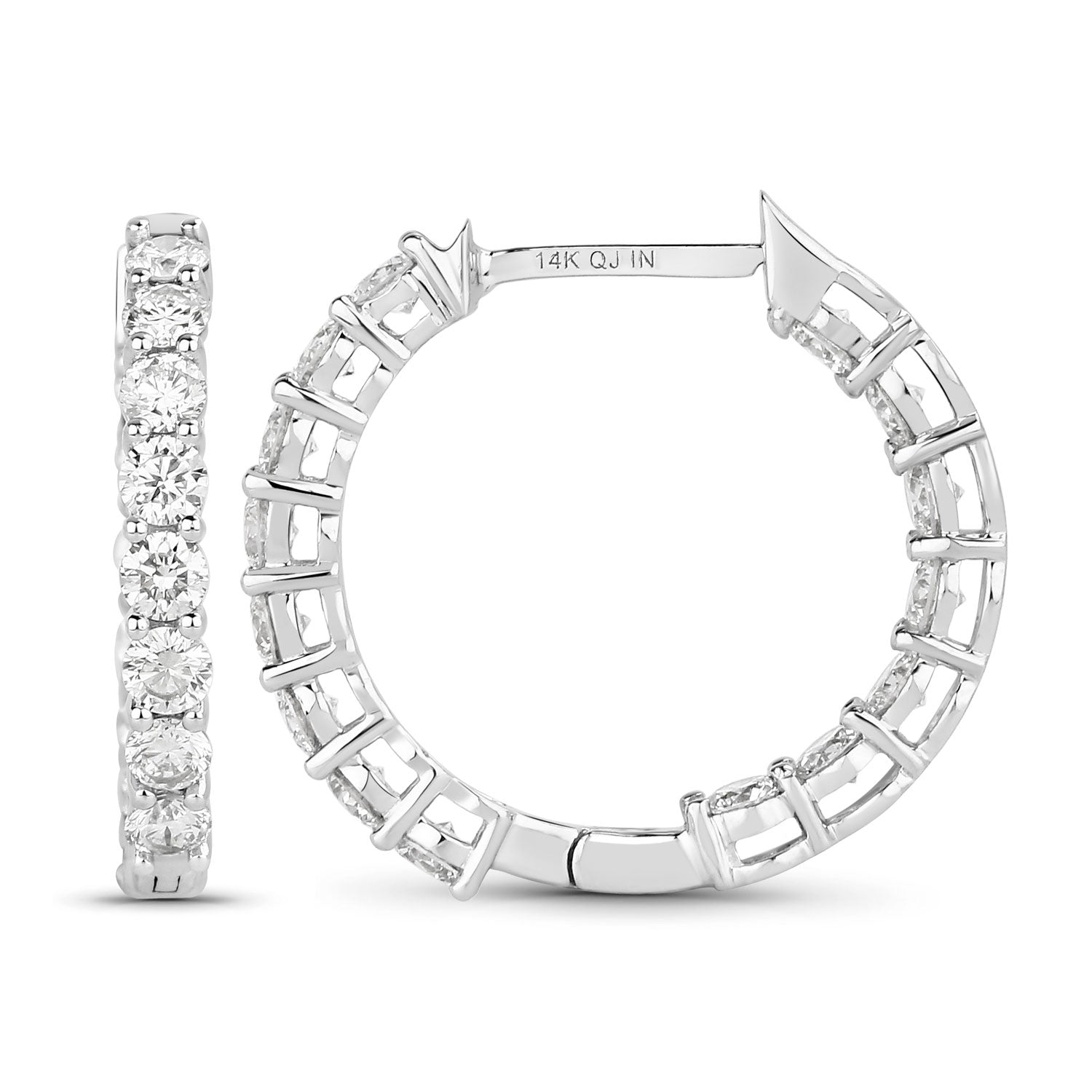 2.04 Carat Genuine Lab Grown Diamond 14K White Gold Earrings on sale at MyriadMart