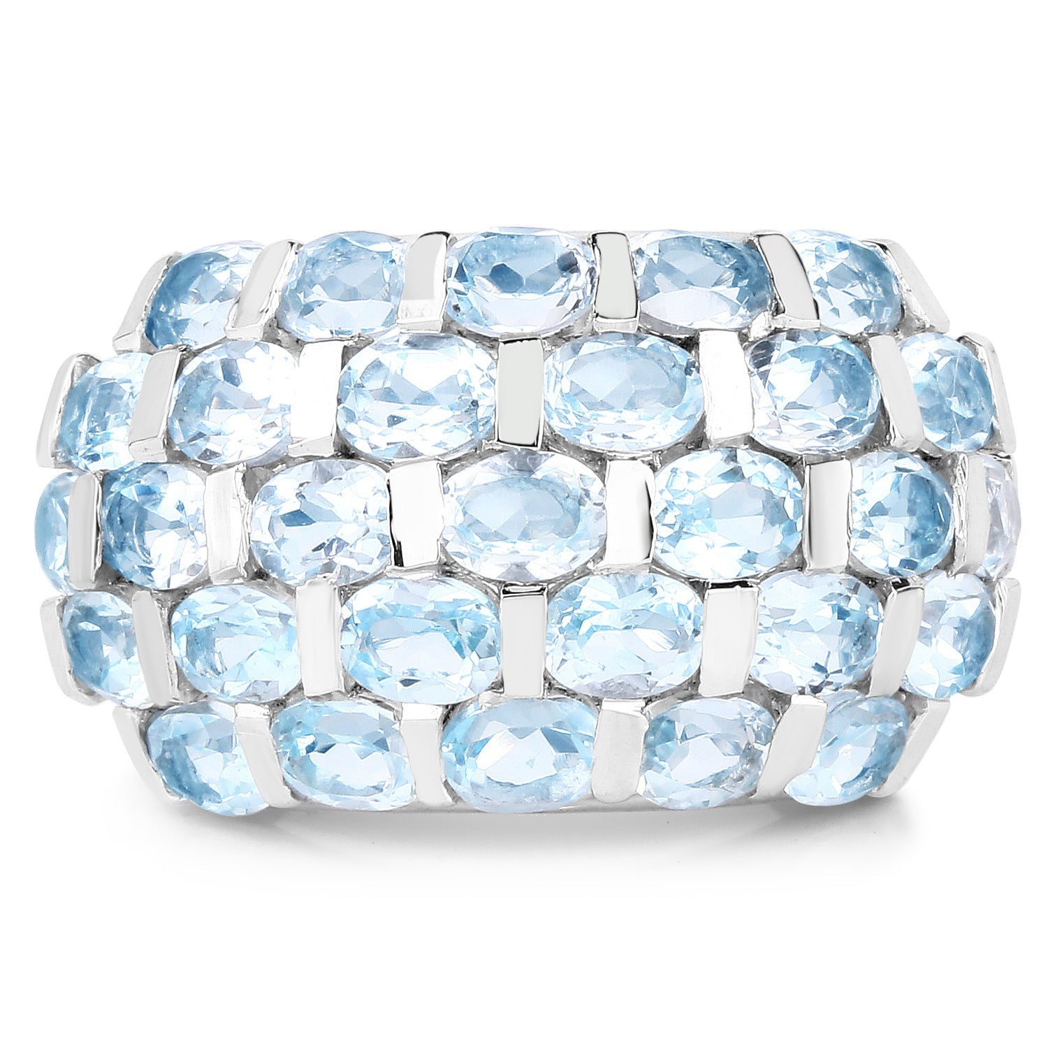 5.51 Carat Genuine Blue Topaz .925 Sterling Silver Ring on sale at MyriadMart