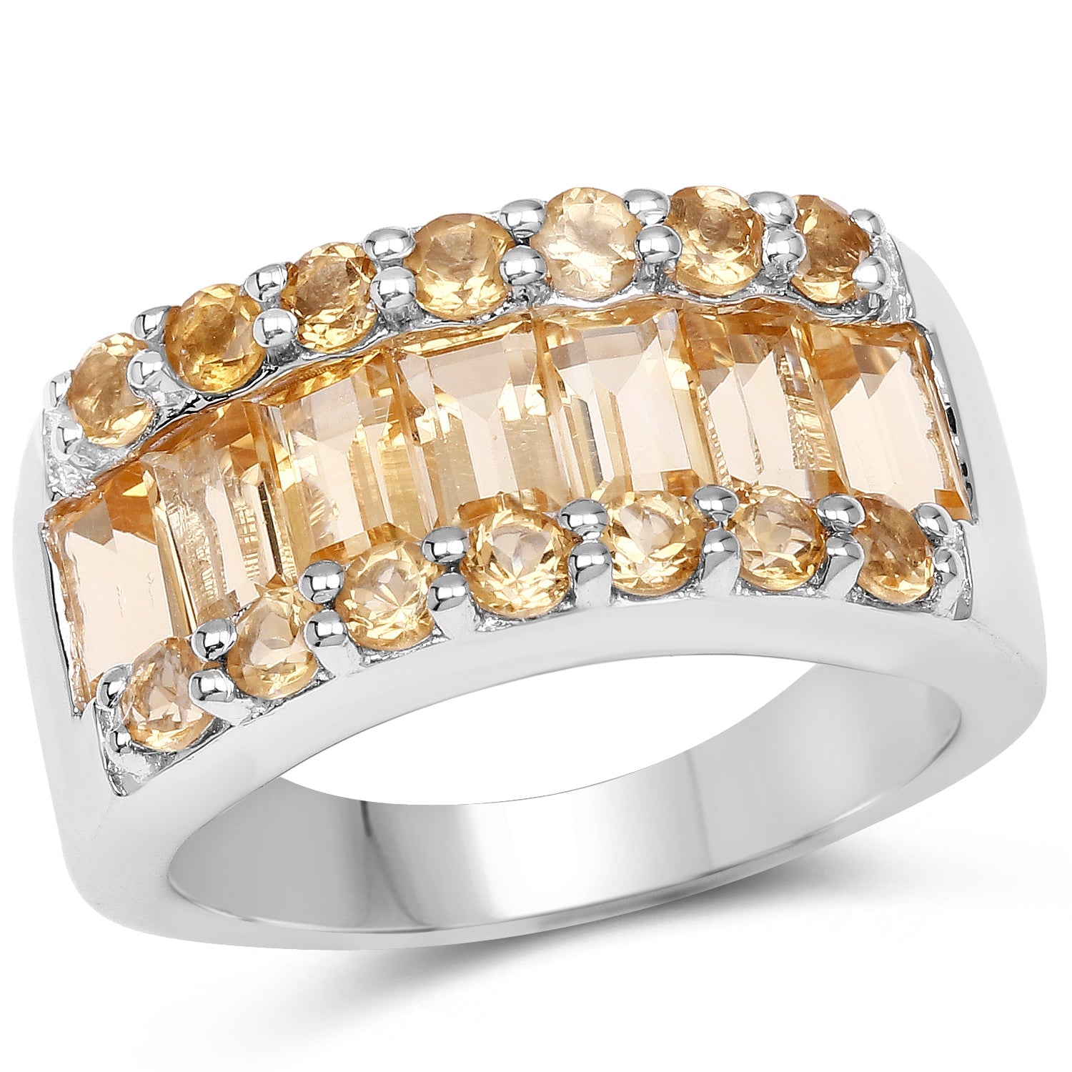 3.08 Carat Genuine Citrine .925 Sterling Silver Ring on sale at MyriadMart