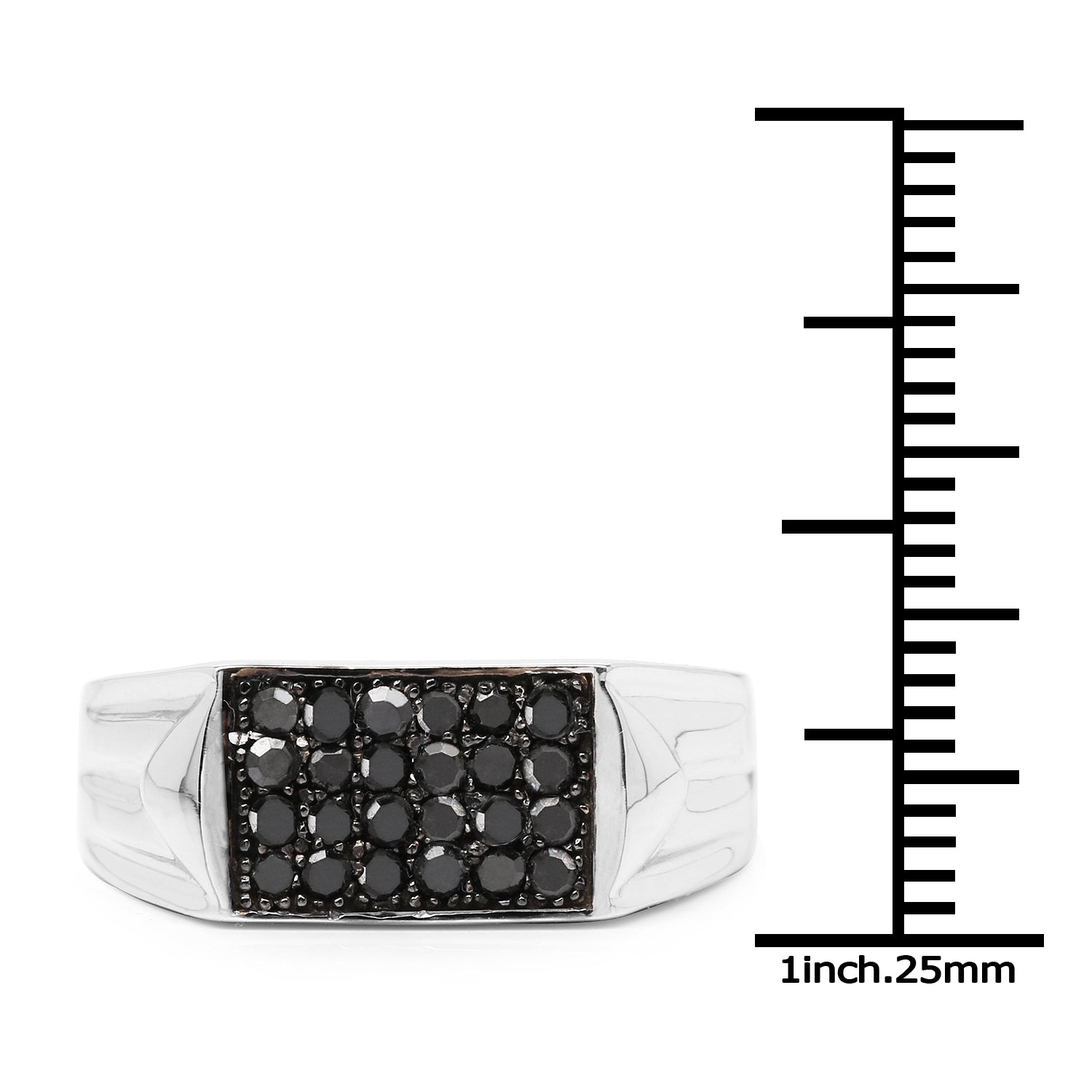 0.42 Carat Genuine Black Diamond .925 Sterling Silver Ring on sale at MyriadMart