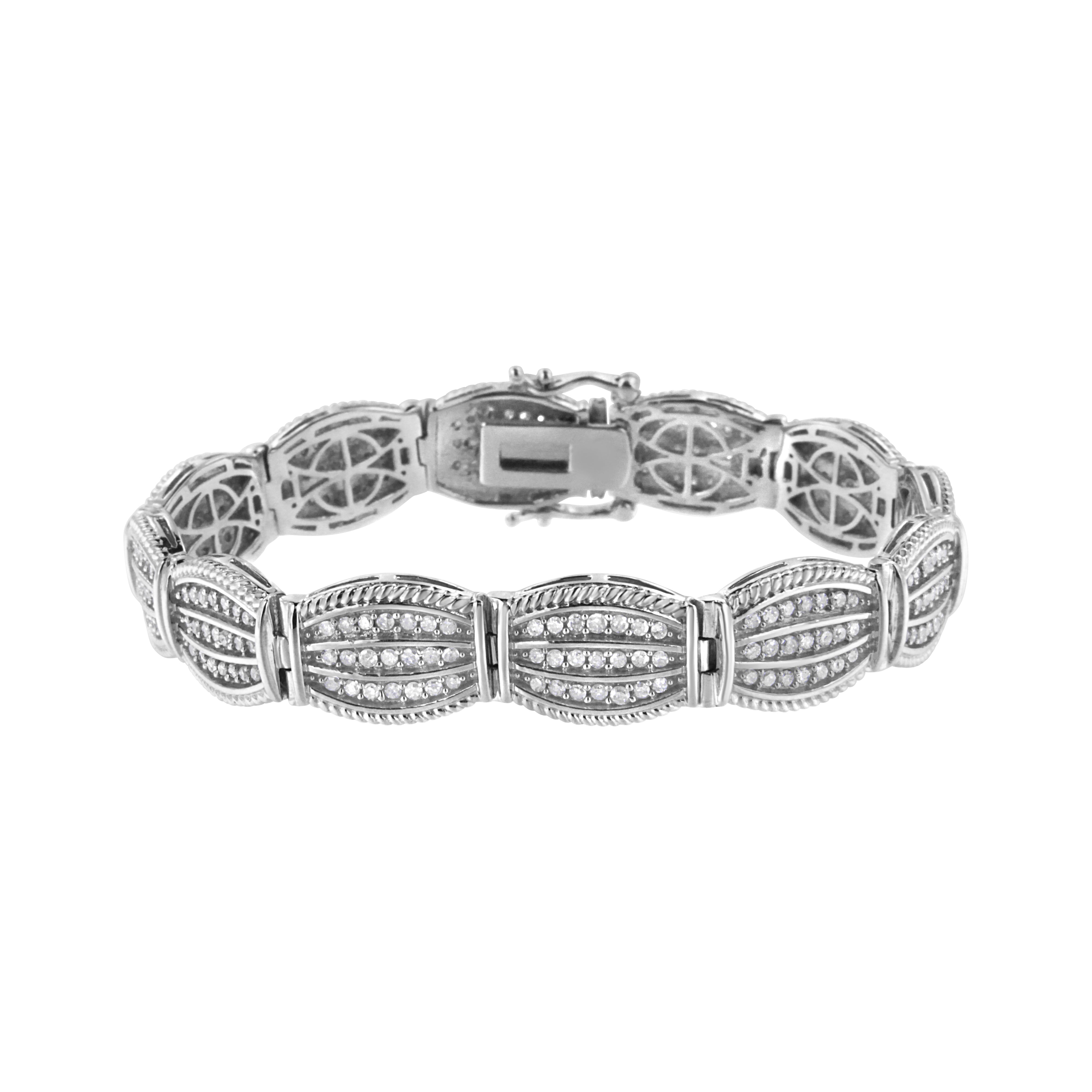 .925 Sterling Silver 3.0 Cttw Prong Set Diamond Art Deco Style Tennis Bracelet I-J Color, I2-I3 Clarity - 7.25" on sale at MyriadMart