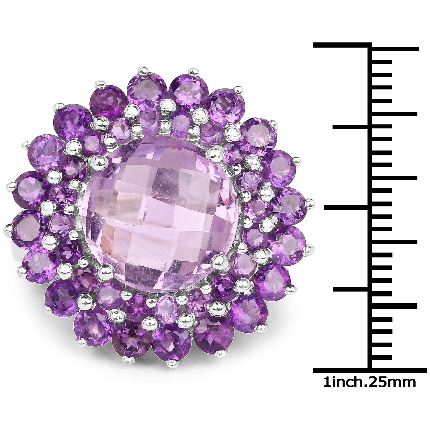 8.02 Carat Genuine Amethyst .925 Sterling Silver Ring on sale at MyriadMart