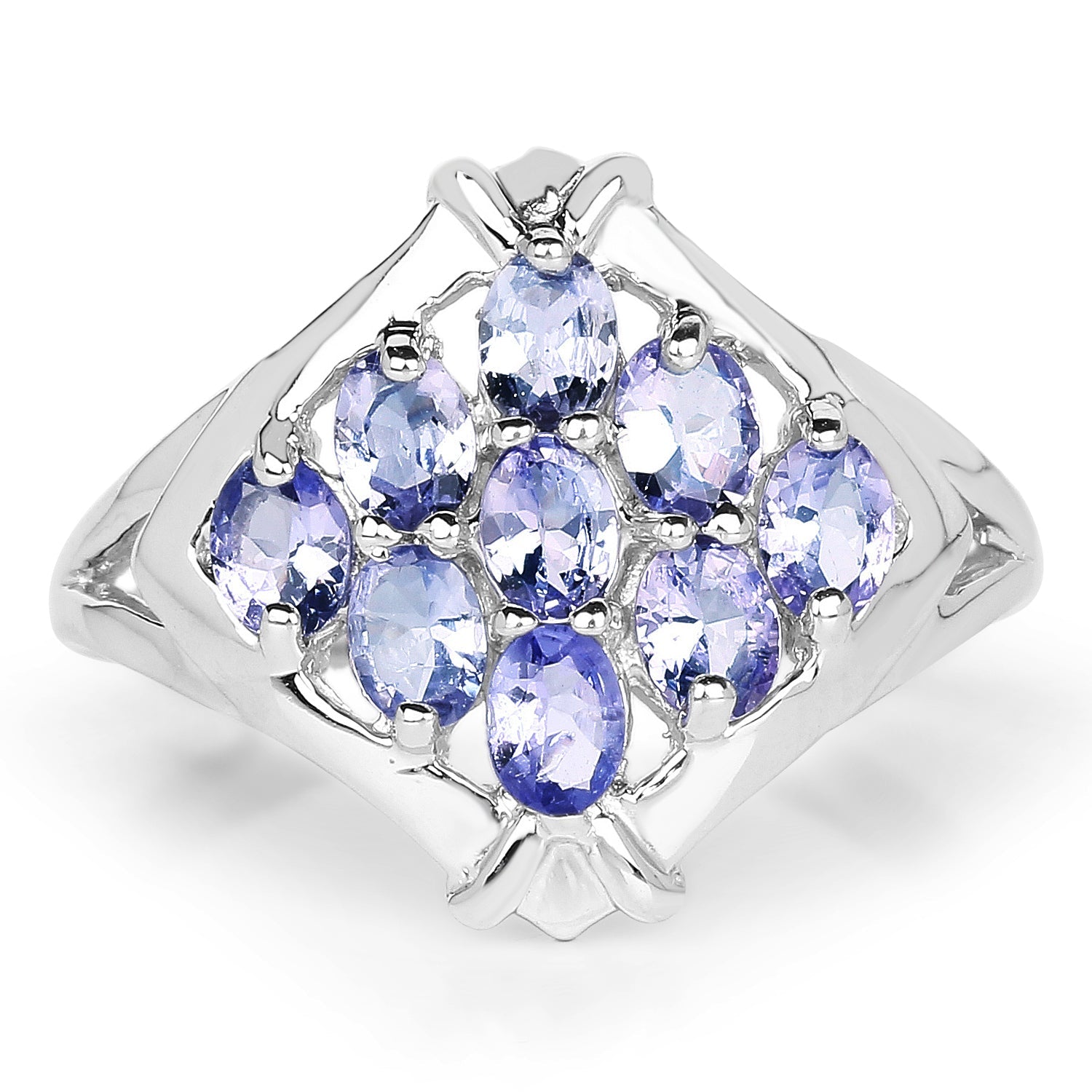 1.53 Carat Genuine Tanzanite .925 Sterling Silver Ring on sale at MyriadMart