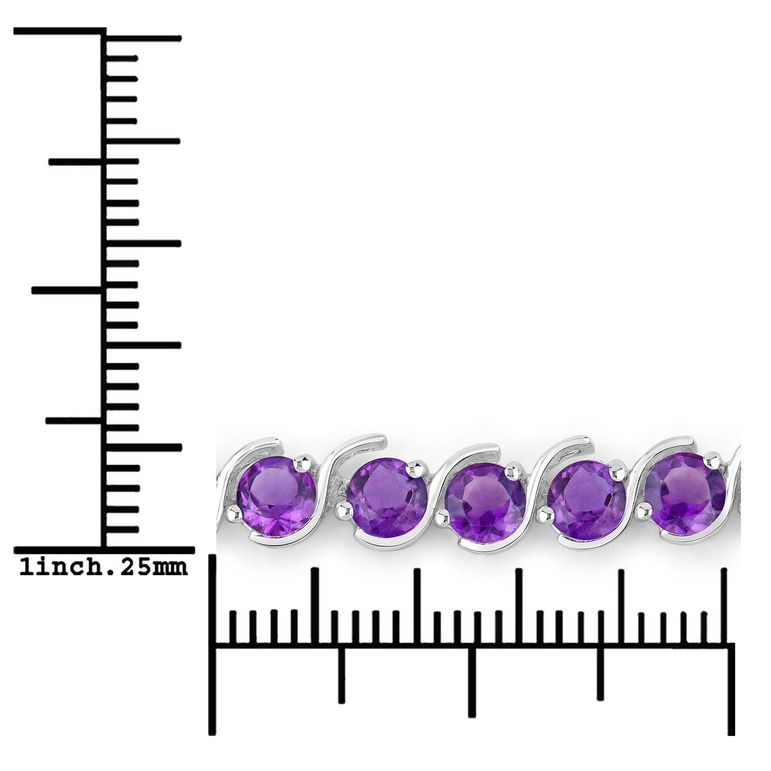 2.64 Carat Genuine Amethyst .925 Sterling Silver Bracelet on sale at MyriadMart