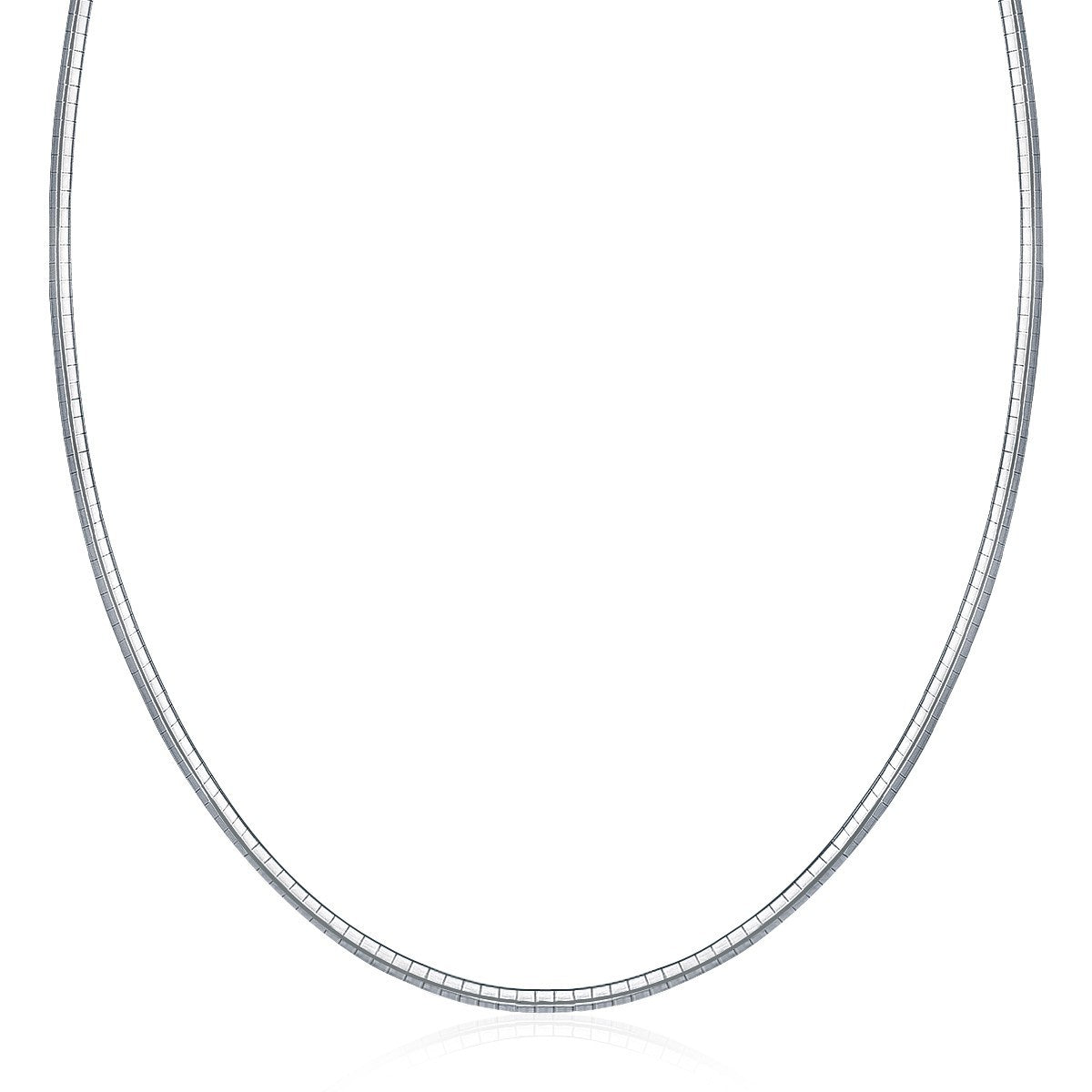 Sterling Silver Classic Omega Chain Necklace 3.0mm on sale at MyriadMart