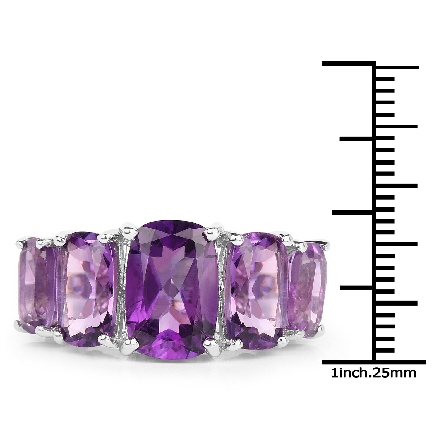 11.10 Carat Genuine Amethyst .925 Sterling Silver Ring on sale at MyriadMart