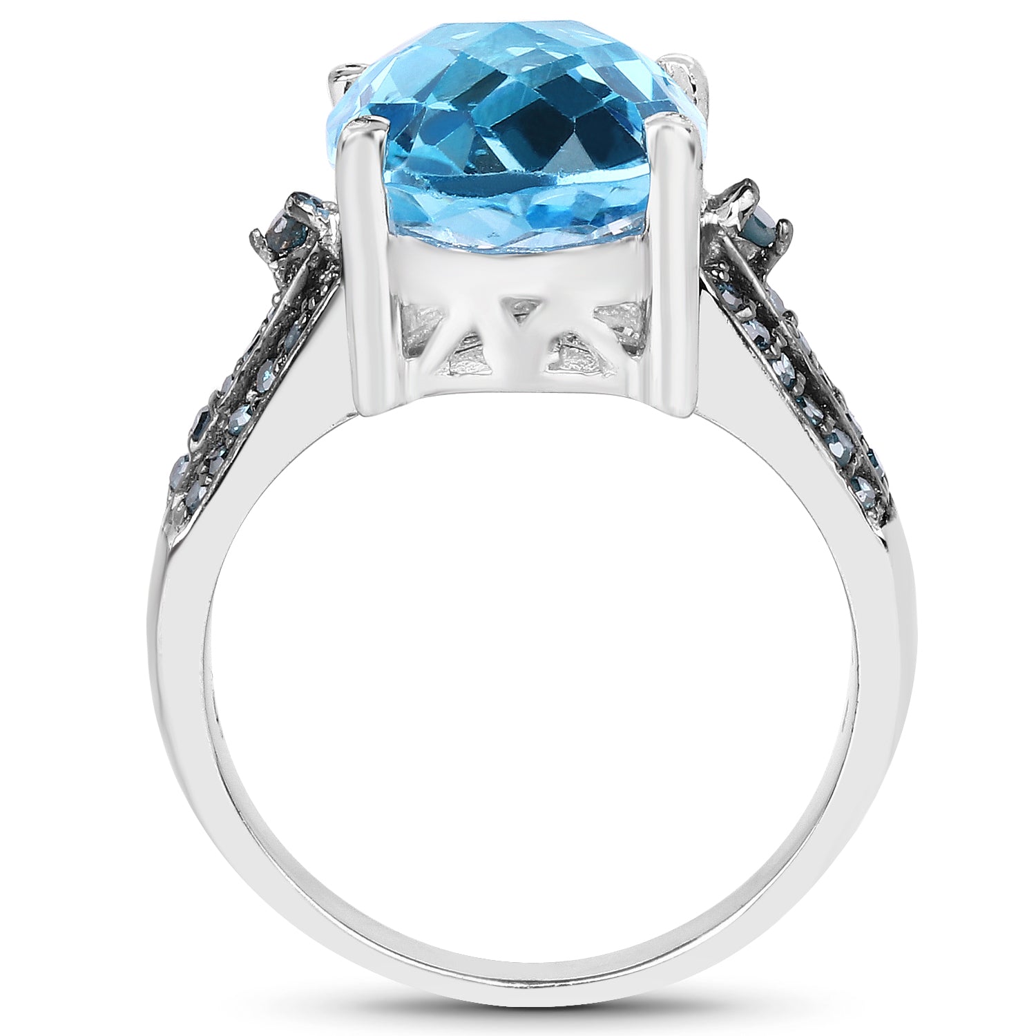 5.51 Carat Genuine Baby Swiss Blue Topaz and Blue Diamond .925 Sterling Silver Ring on sale at MyriadMart