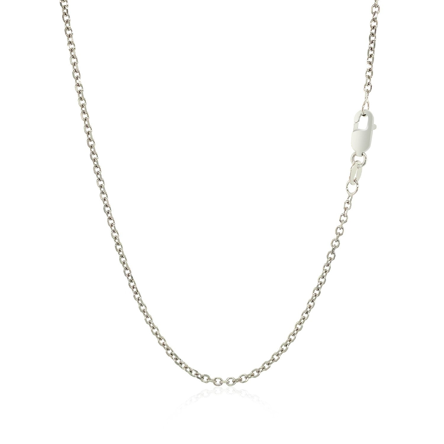 14k White Gold Diamond Cut Cable Link Chain 1.5mm on sale at MyriadMart