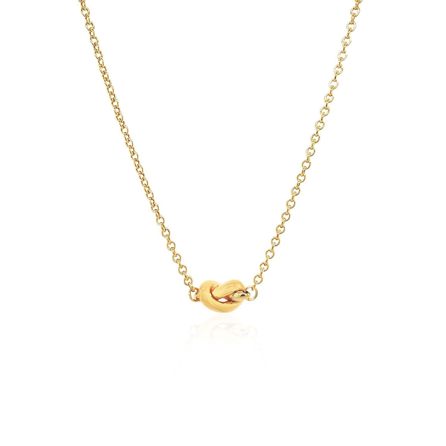 14k Yellow Gold Chain Necklace with Polished Knot on sale at MyriadMart