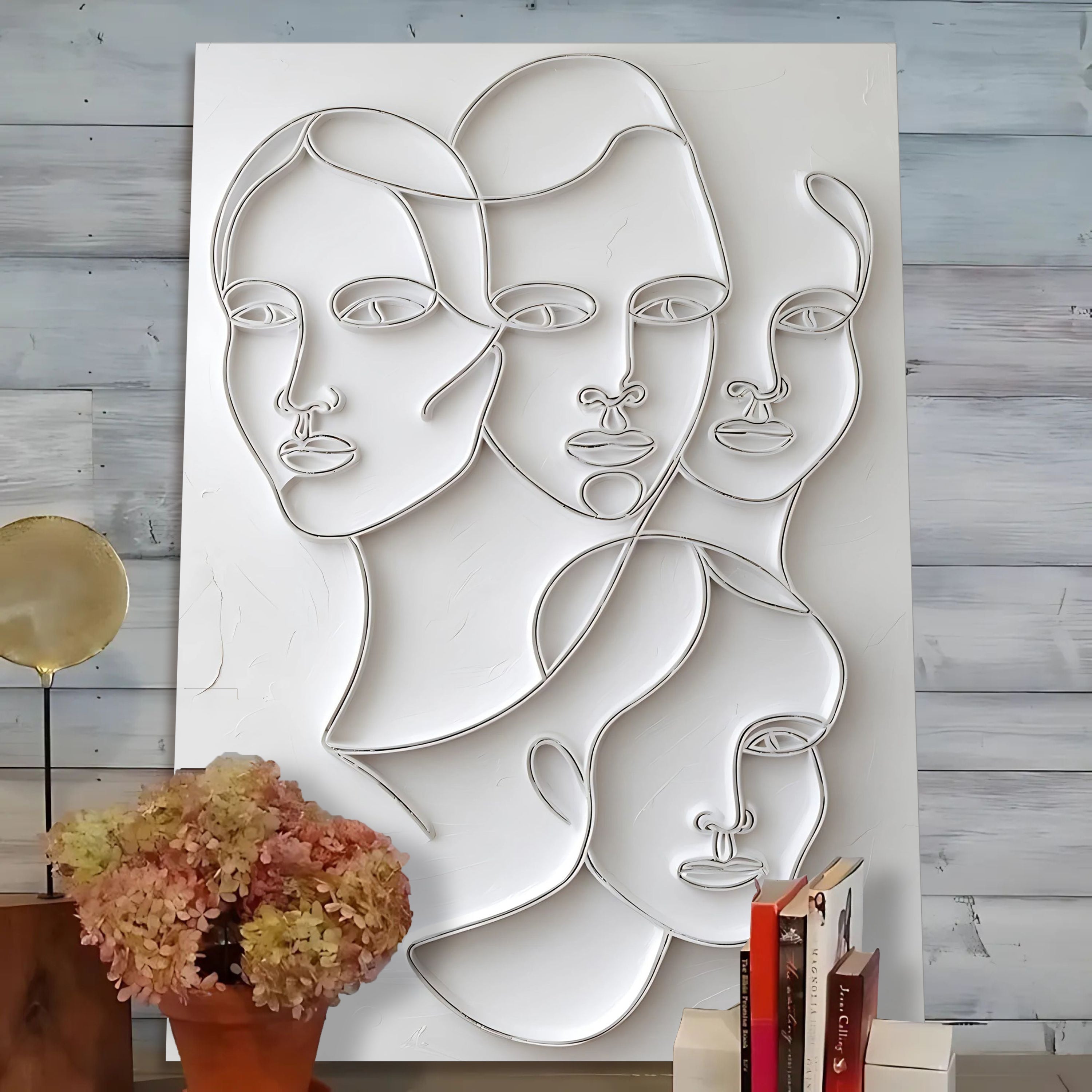 3D Minimalist Faces Wall Art on sale at MyriadMart