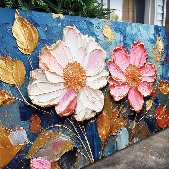 Golden Petals Impasto Wall Art on sale at MyriadMart