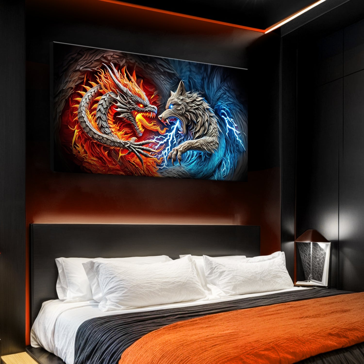3D Dragon and Wolf Wall Art II on sale at MyriadMart