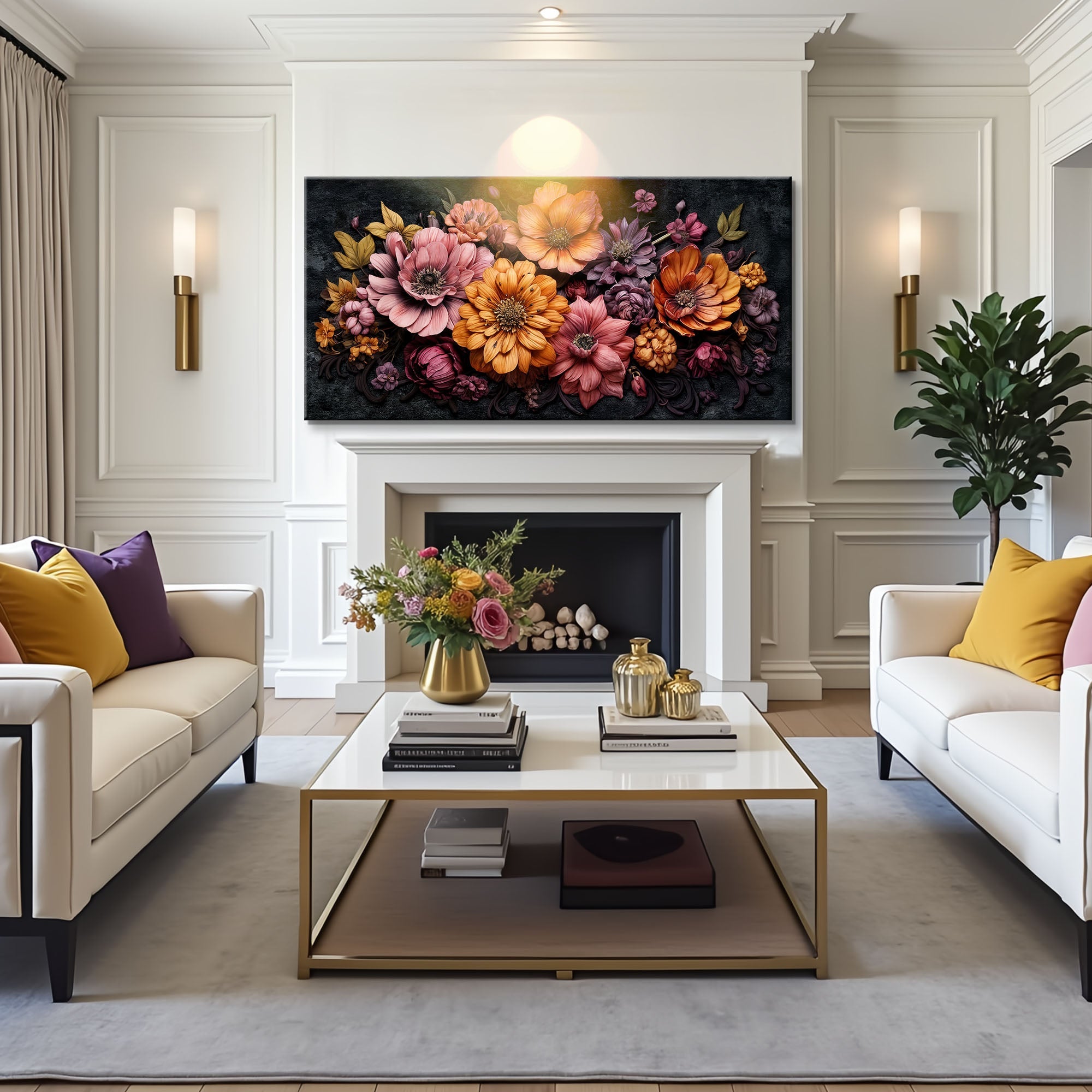 Colorful Floral Realistic Wall Art on sale at MyriadMart