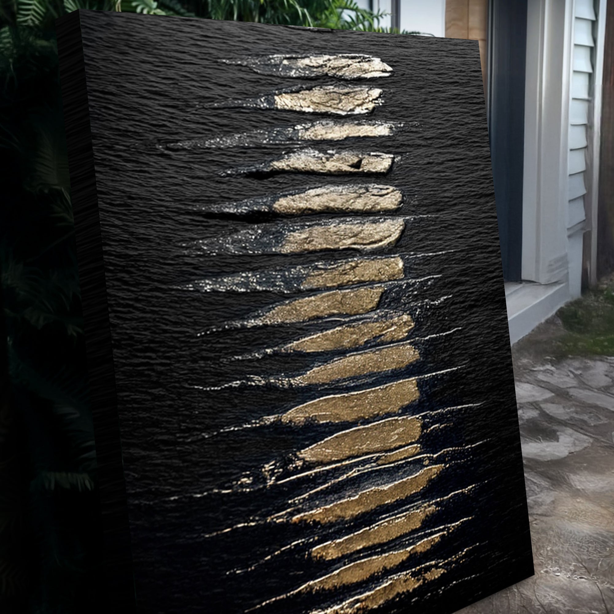 Black And Gold Abstract Minimalist Wall Art on sale at MyriadMart