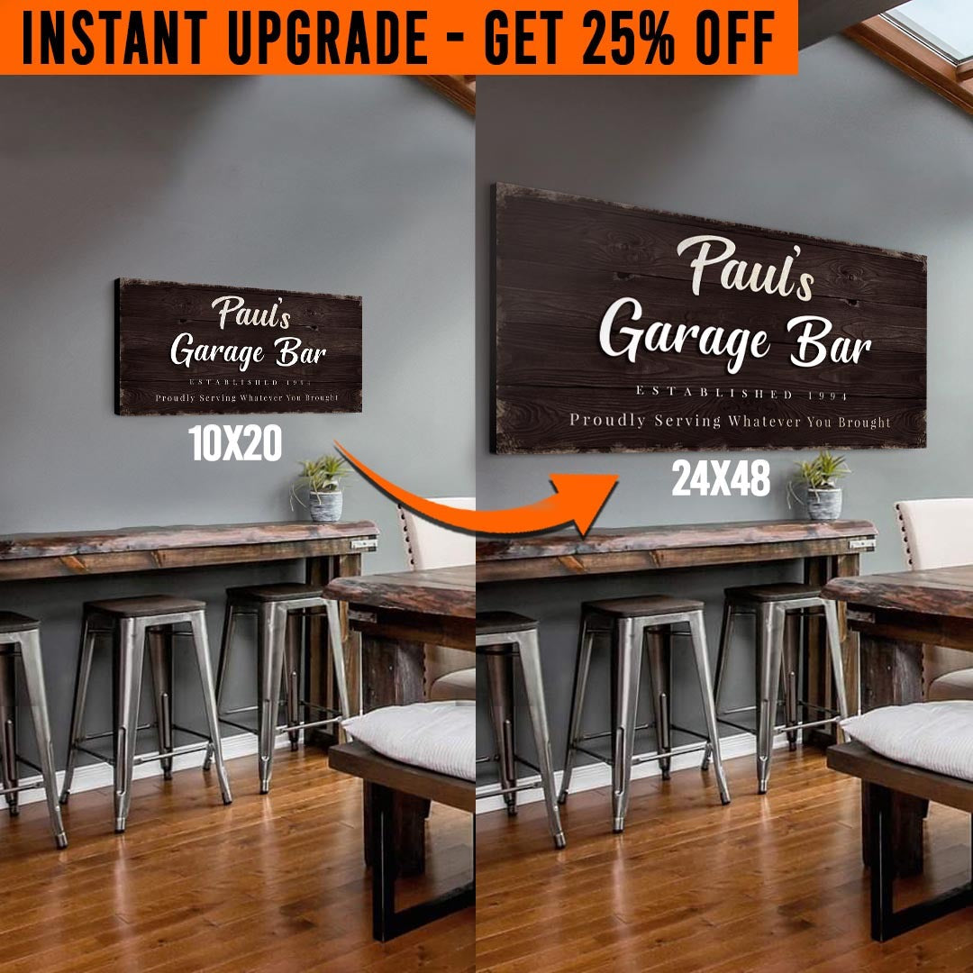 Upgrade Your 'Garage Bar' Style 2 Canvas To 24x48 Inches on sale at MyriadMart